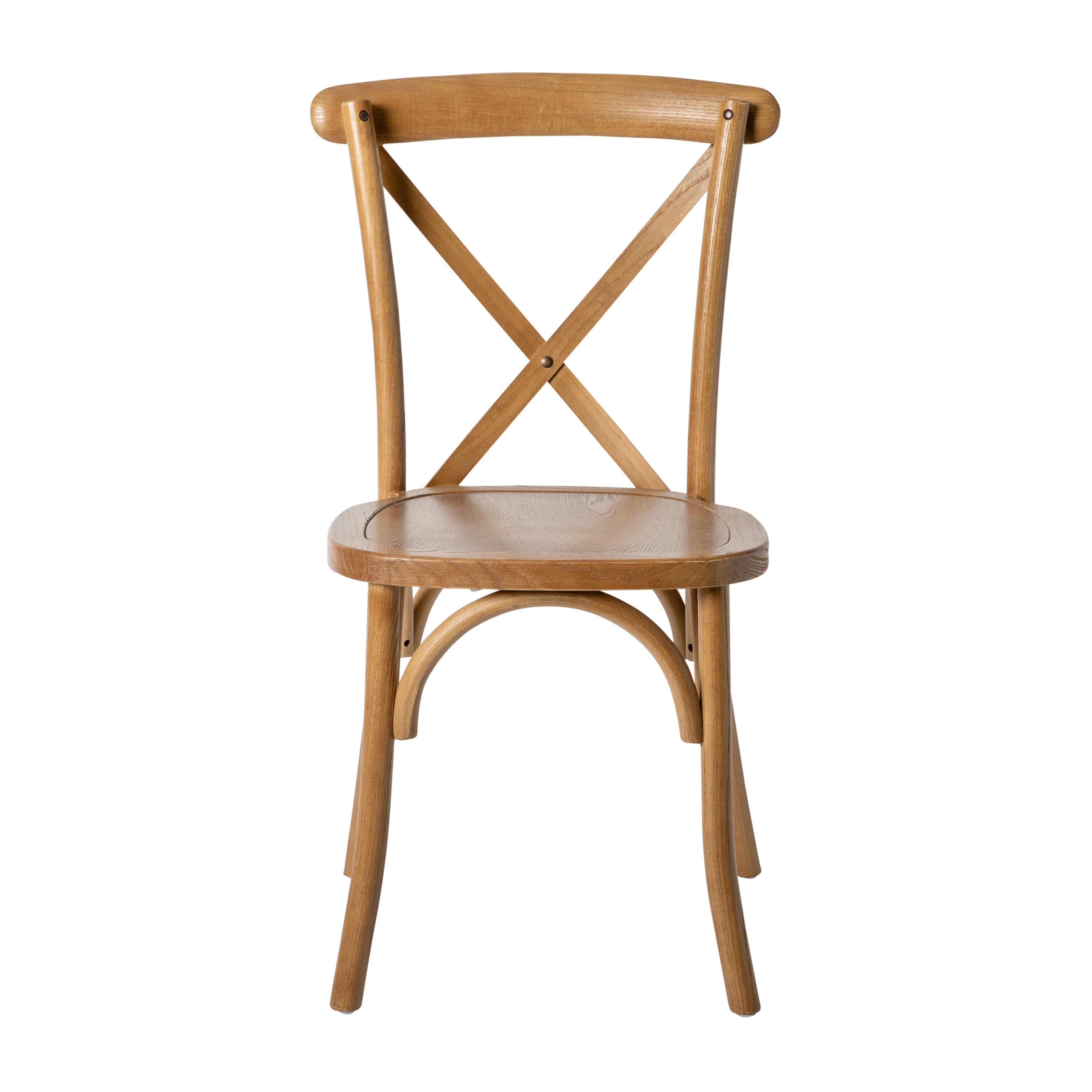 HERCULES Series Stackable Pecan Wood Cross Back Chair