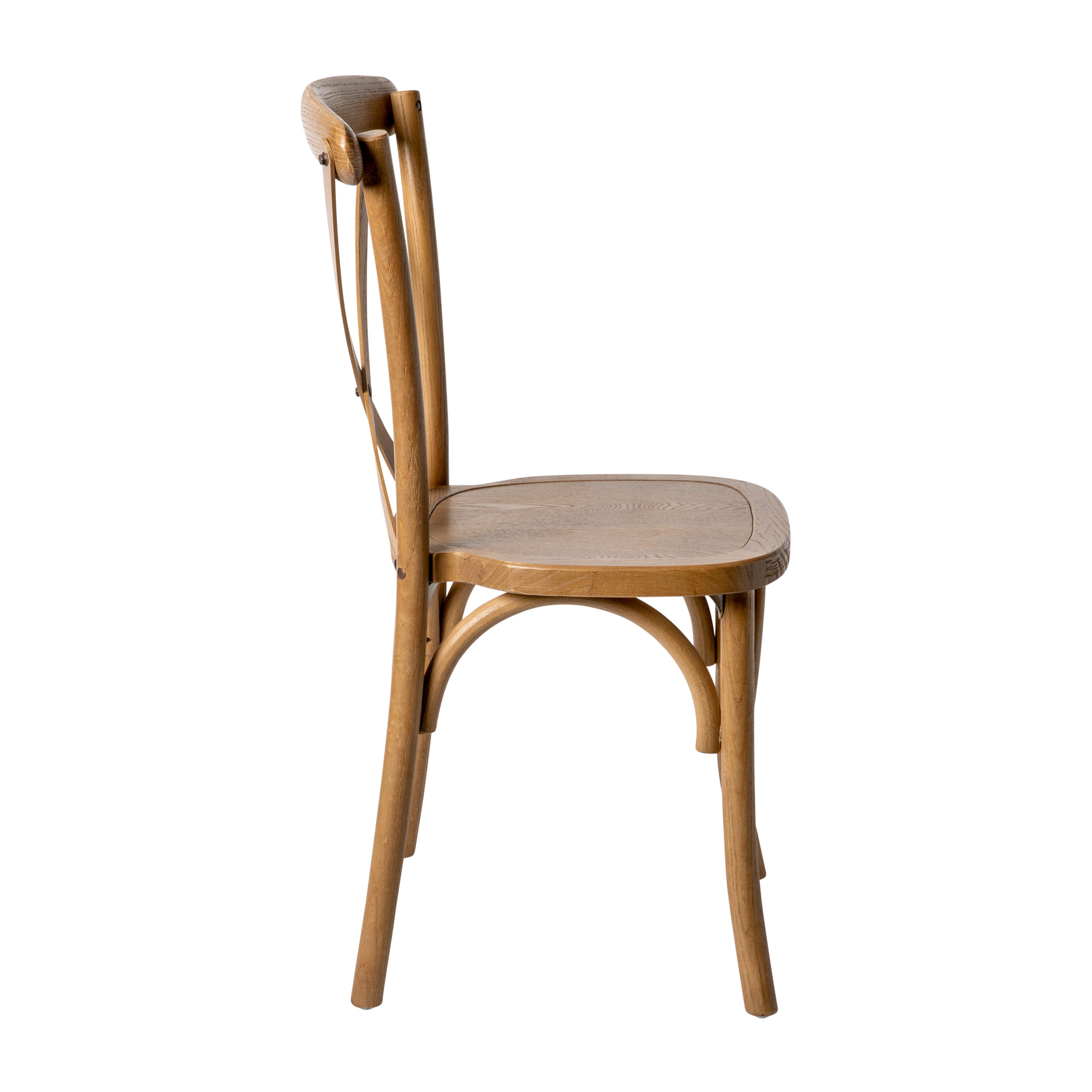 HERCULES Series Stackable Pecan Wood Cross Back Chair