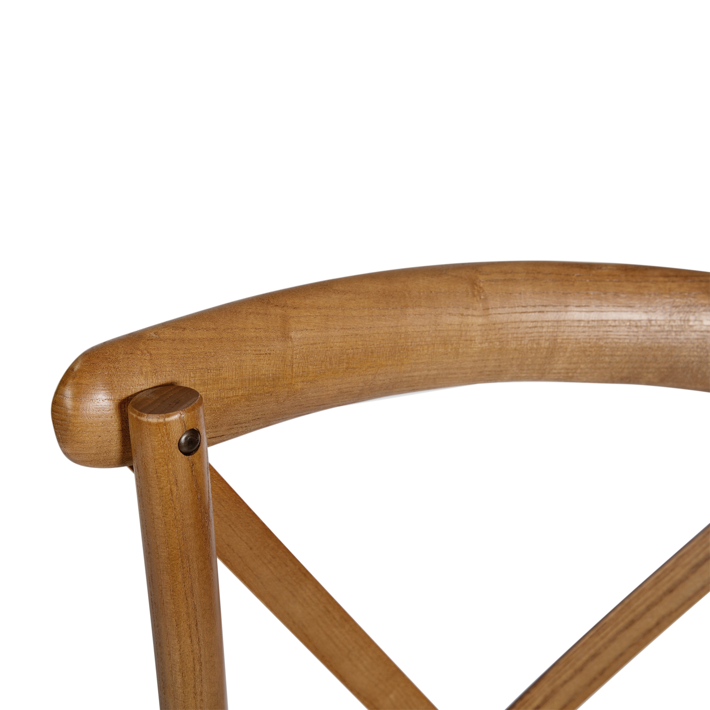 HERCULES Series Stackable Pecan Wood Cross Back Chair with Cushion