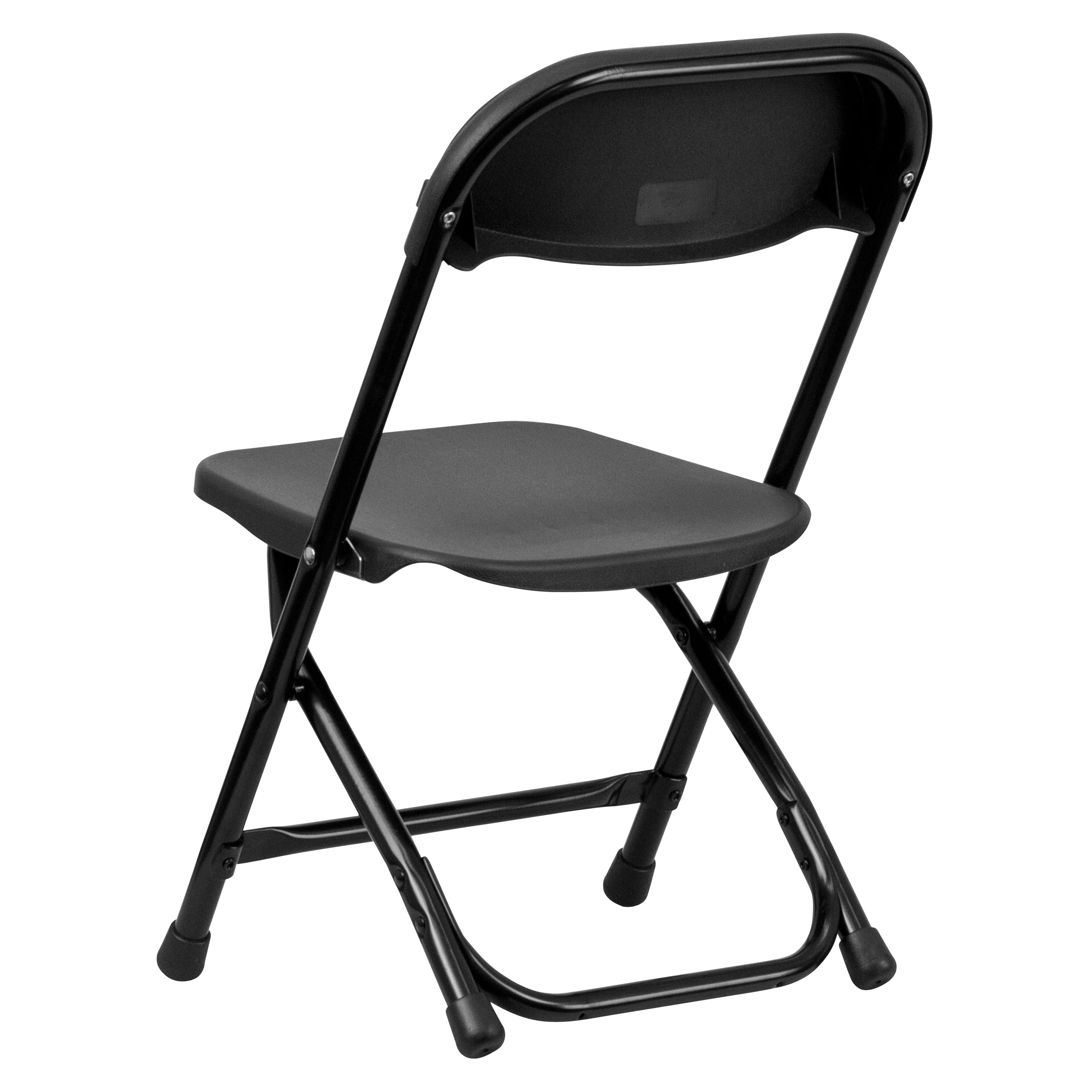 Timmy 2 Pack Kids Black Plastic Folding Chair