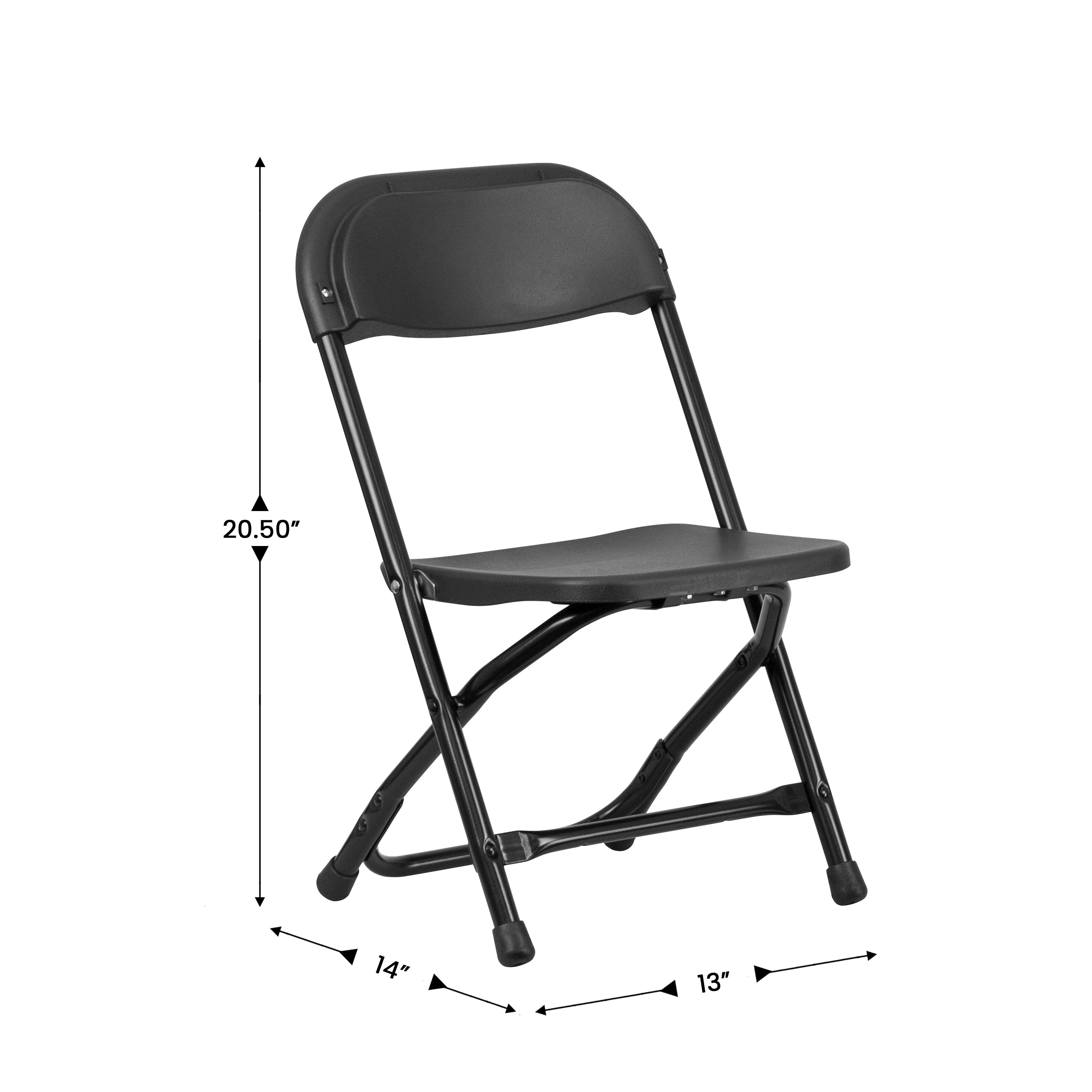 Timmy 2 Pack Kids Black Plastic Folding Chair