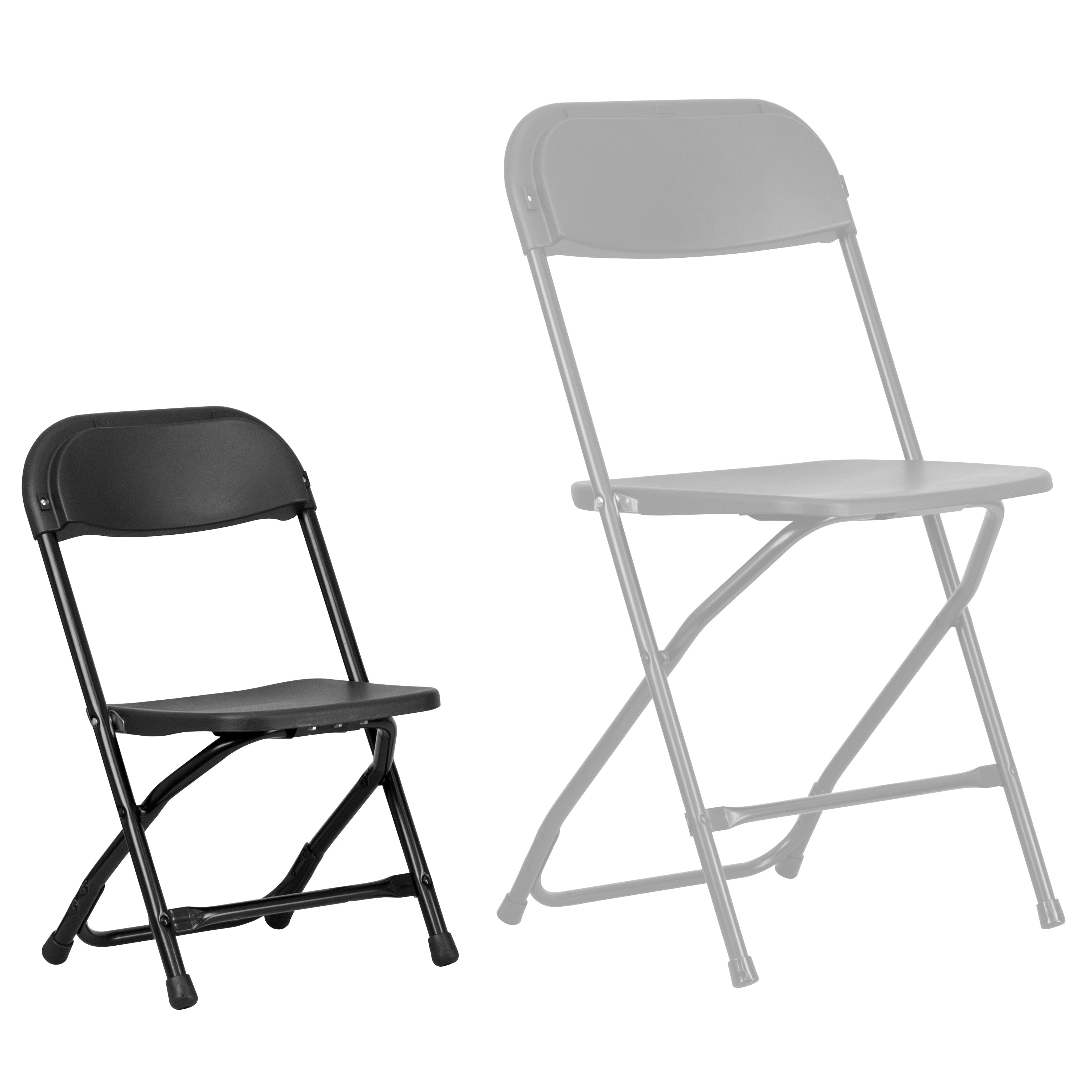 Timmy 2 Pack Kids Black Plastic Folding Chair