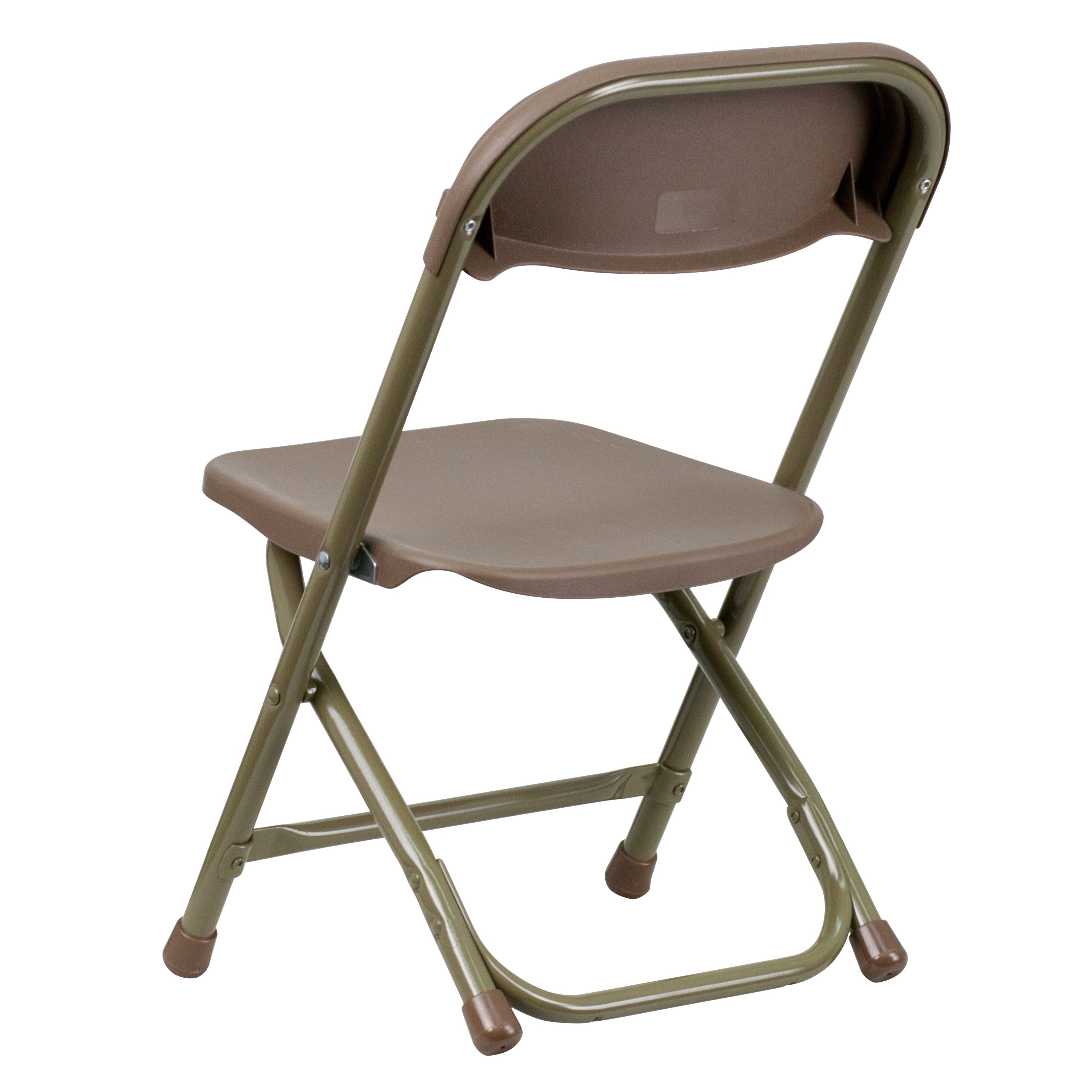 Timmy 2 Pk. Kids Brown Plastic Folding Chair