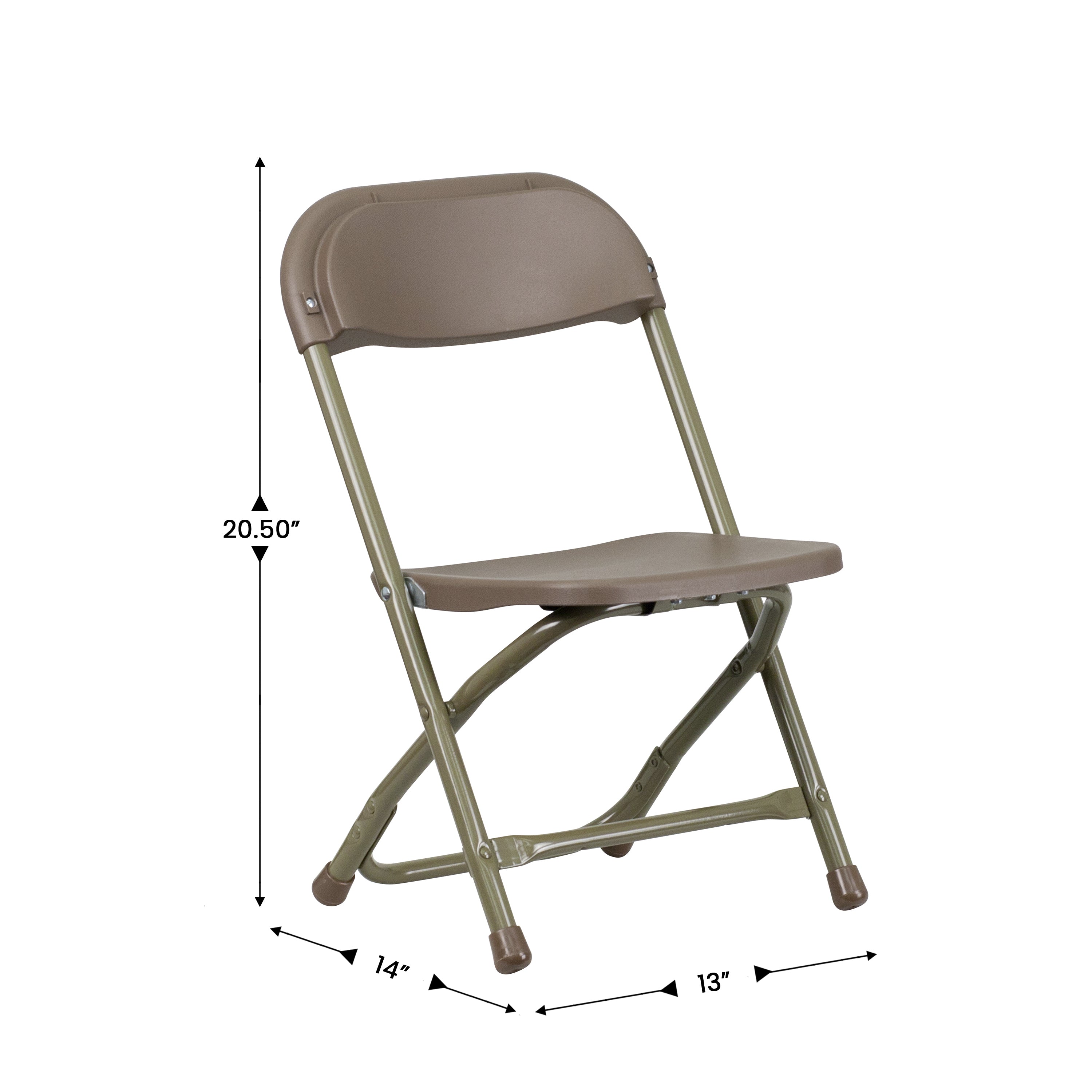 Timmy 2 Pk. Kids Brown Plastic Folding Chair