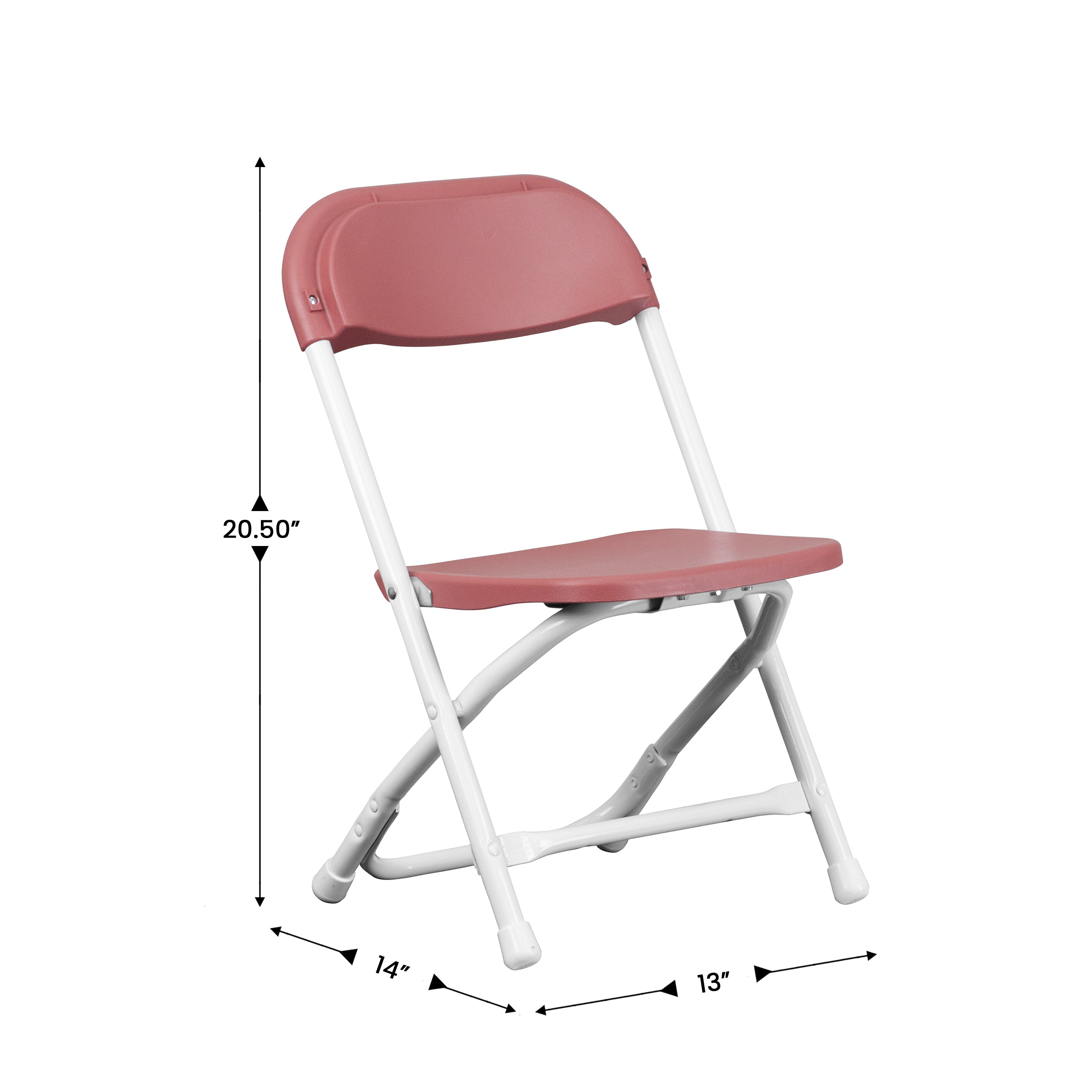 Timmy 2 Pack Kids Burgundy Plastic Folding Chair
