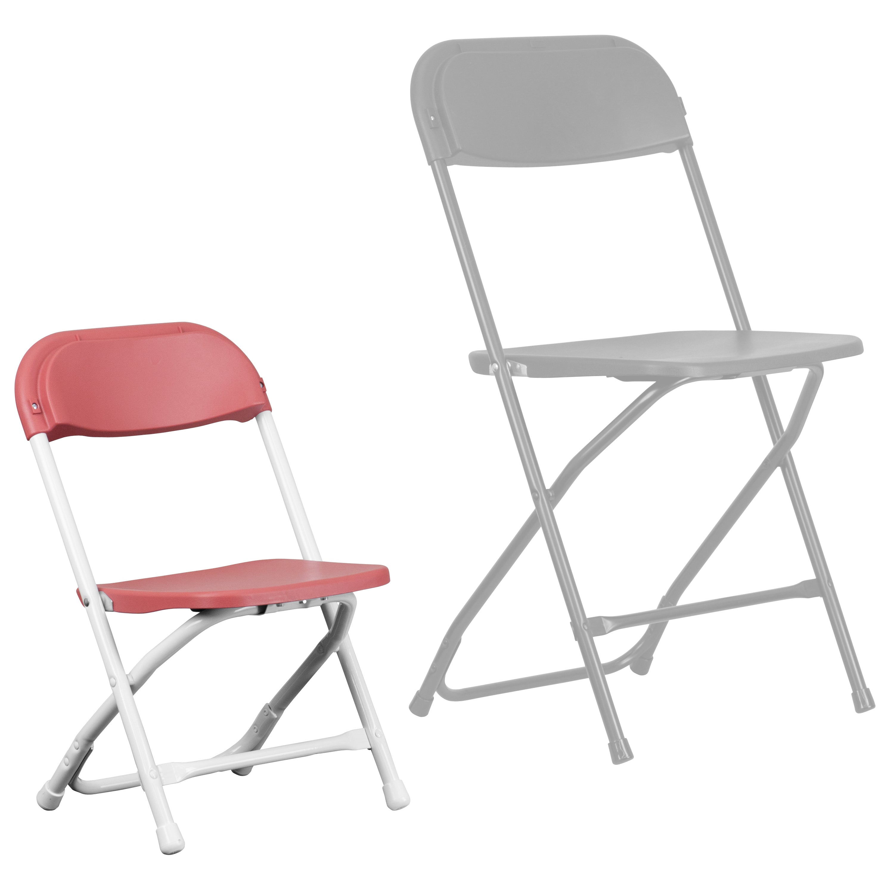 Timmy 2 Pack Kids Burgundy Plastic Folding Chair