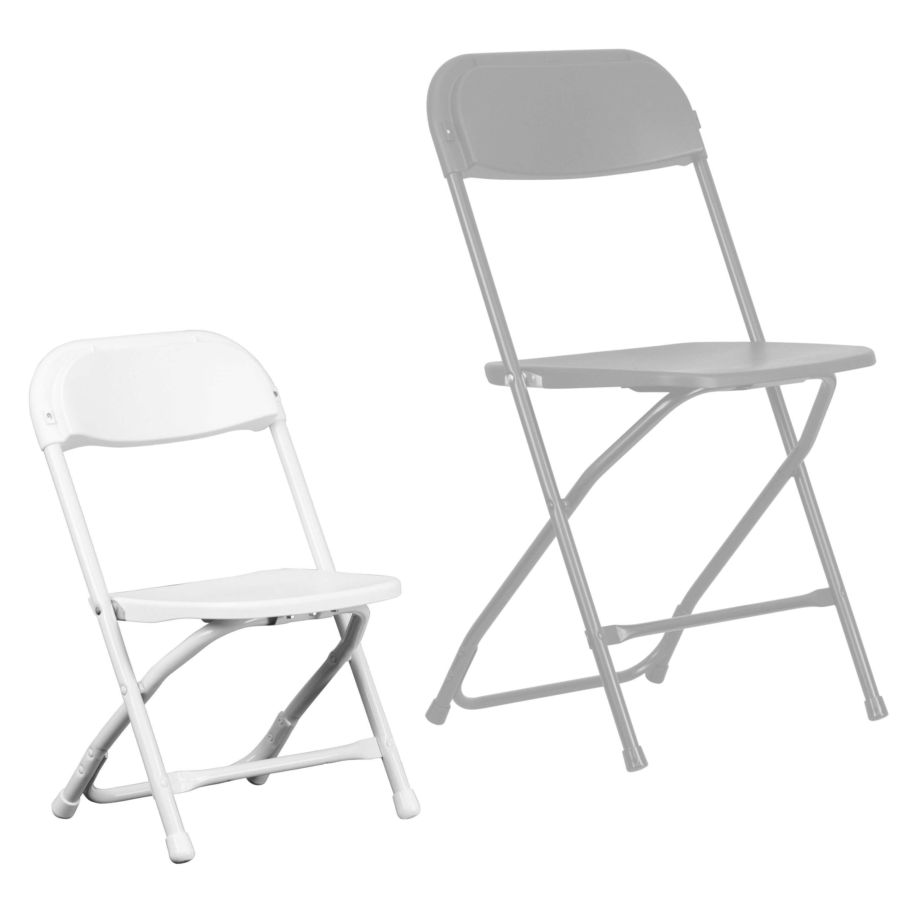 Timmy 2 Pack Kids White Plastic Folding Chair