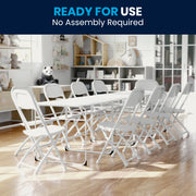 Timmy 2 Pack Kids White Plastic Folding Chair
