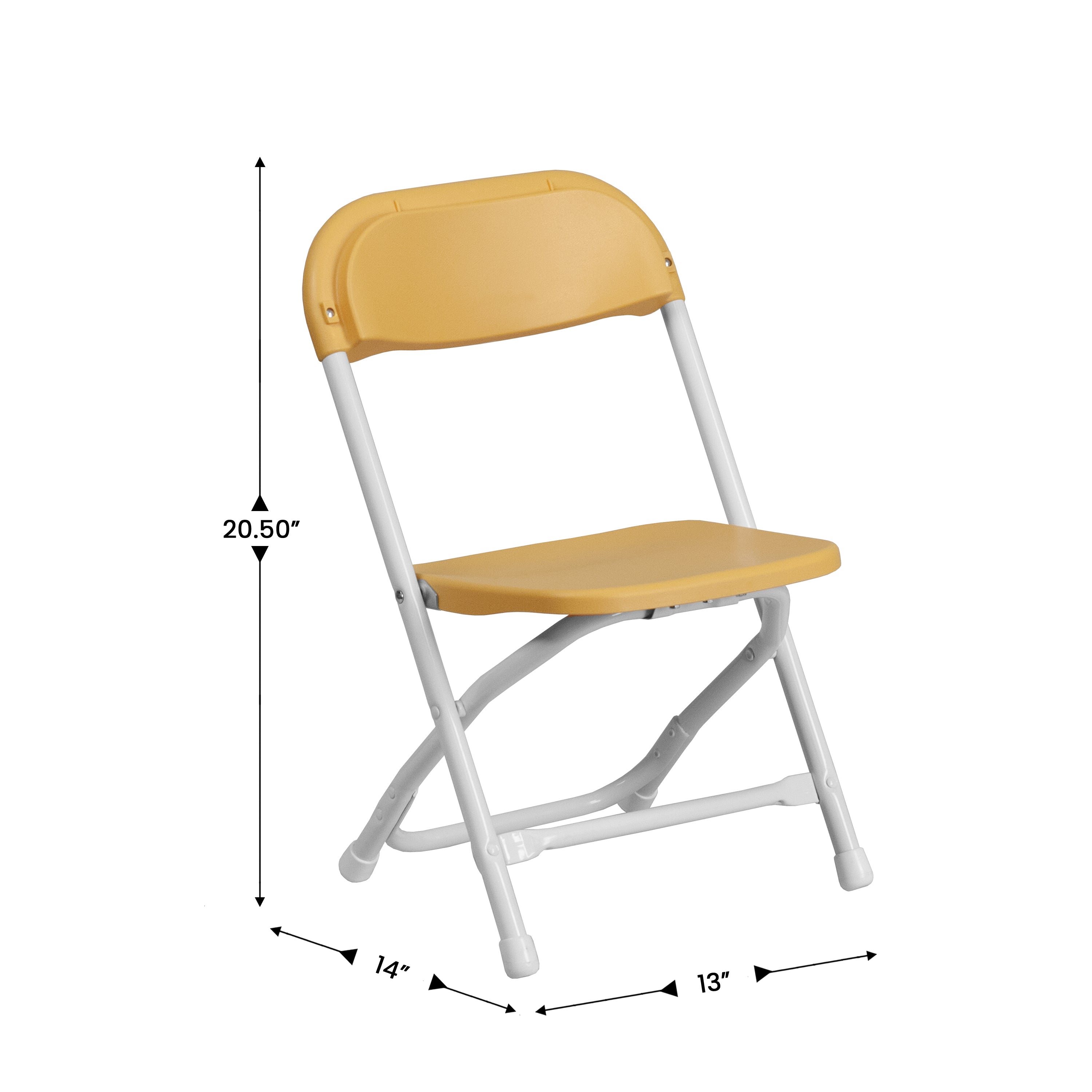 Timmy 2 Pk. Kids Yellow Plastic Folding Chair