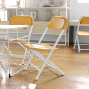 Timmy 2 Pk. Kids Yellow Plastic Folding Chair