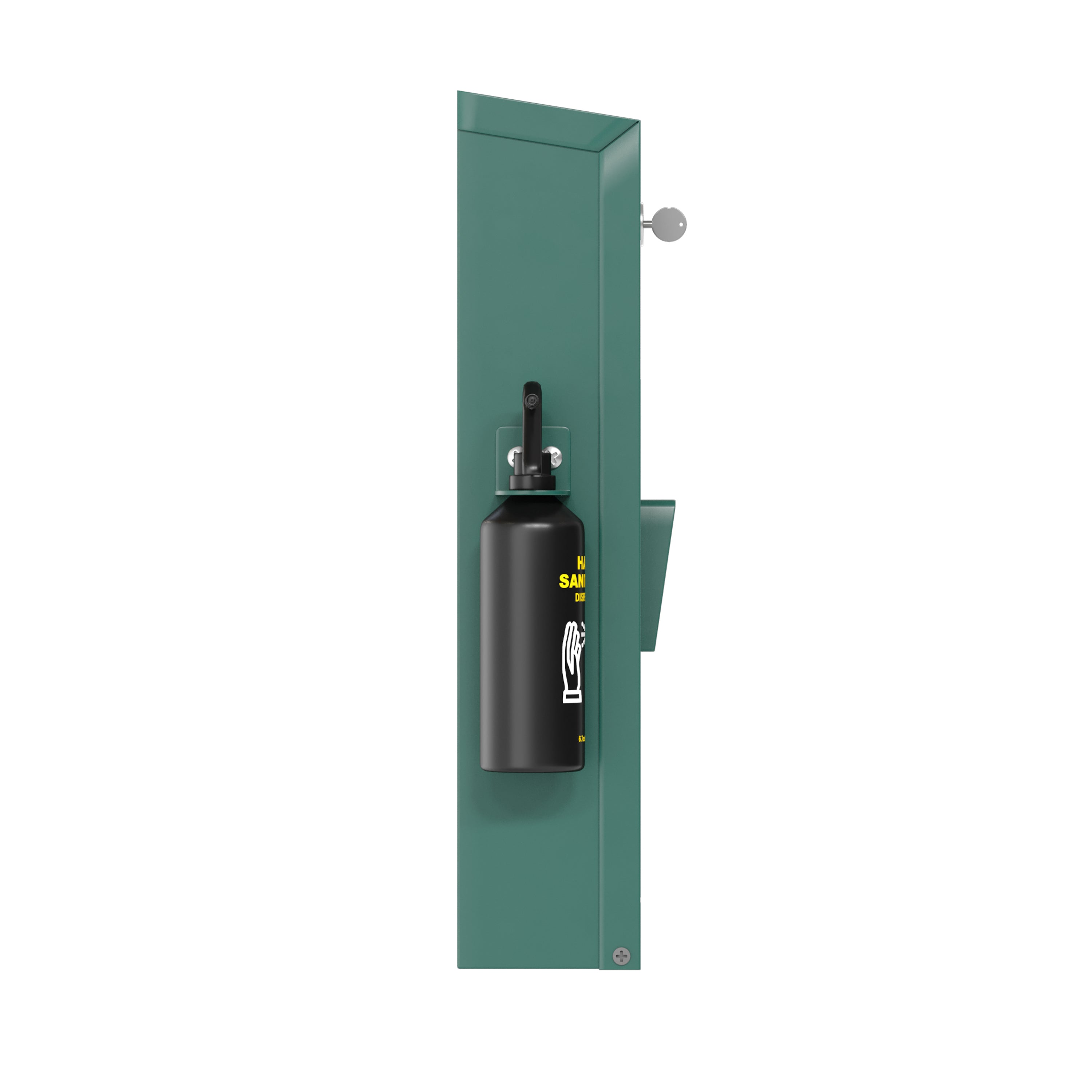 Kessler Locking Dog Waste Bag Dispenser with Glow in the Dark Sign, Hand Sanitizer Bottle and Rain Guard - 400 Pull Out Header Bags Included