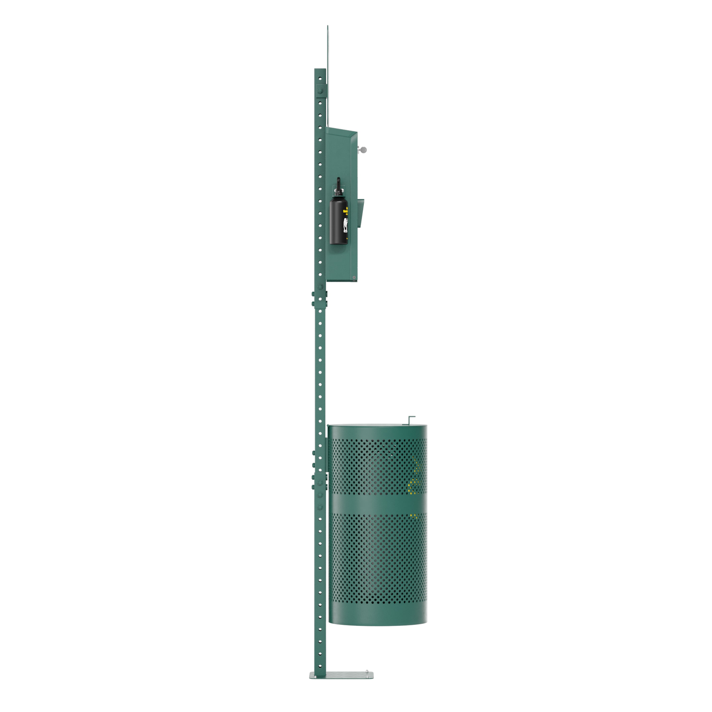 Kessler Pet Waste Station with Glow in the Dark Sign, Bag Dispenser, Sanitizer Bottle, Trash Can with Lid - Includes 400 Pull Out Bags & 50 Can Liners