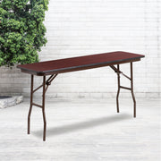 Frankie 5-Foot Mahogany Melamine Laminate Folding Training Table