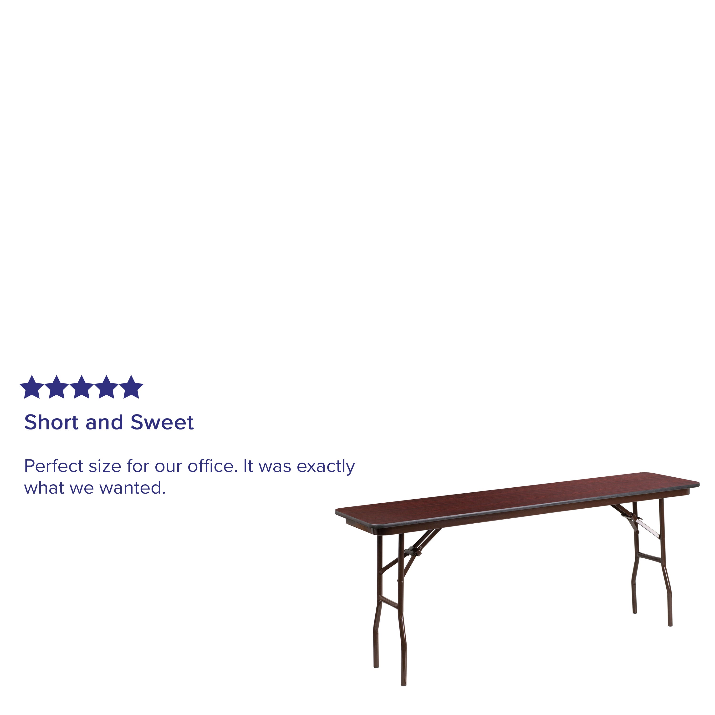 Frankie 6-Foot Mahogany Melamine Laminate Folding Training Table