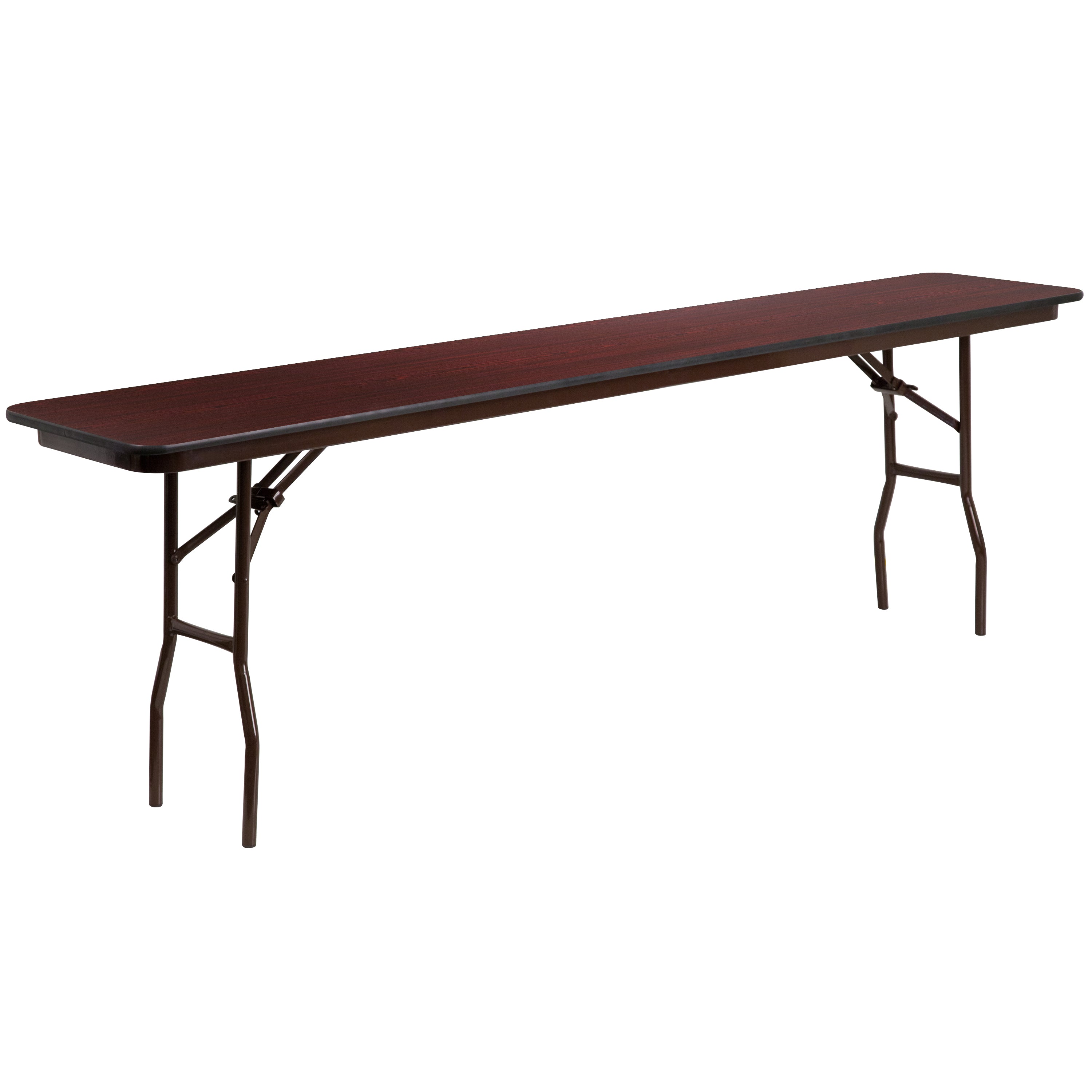 Frankie 8-Foot Mahogany Melamine Laminate Folding Training Table