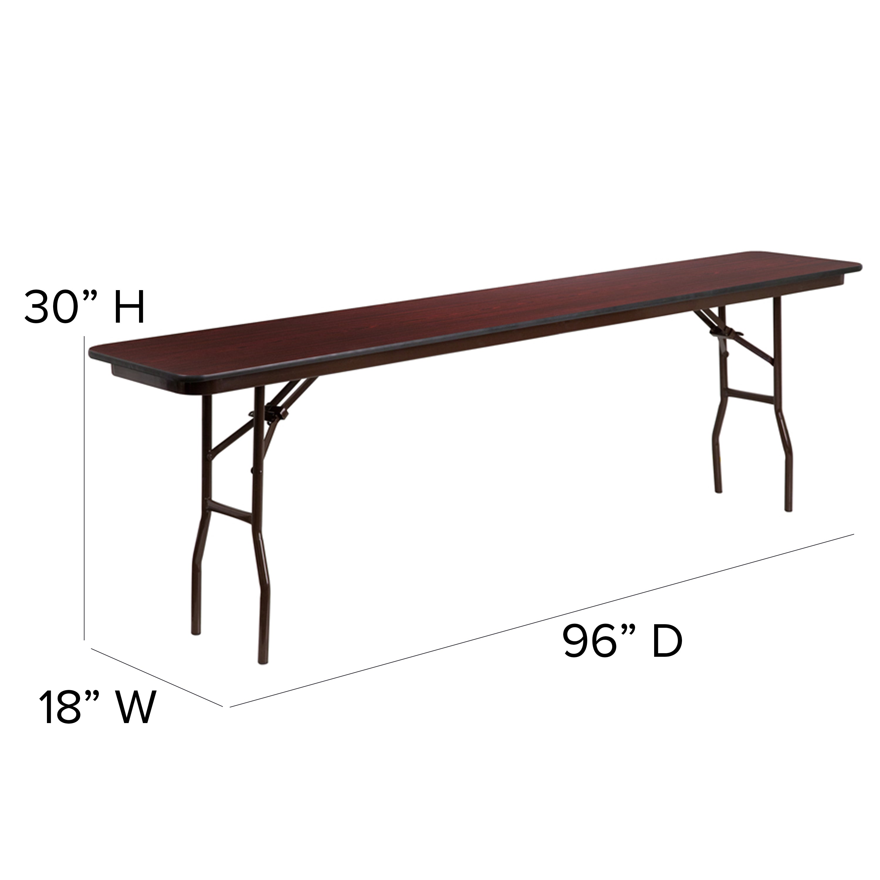 Frankie 8-Foot Mahogany Melamine Laminate Folding Training Table