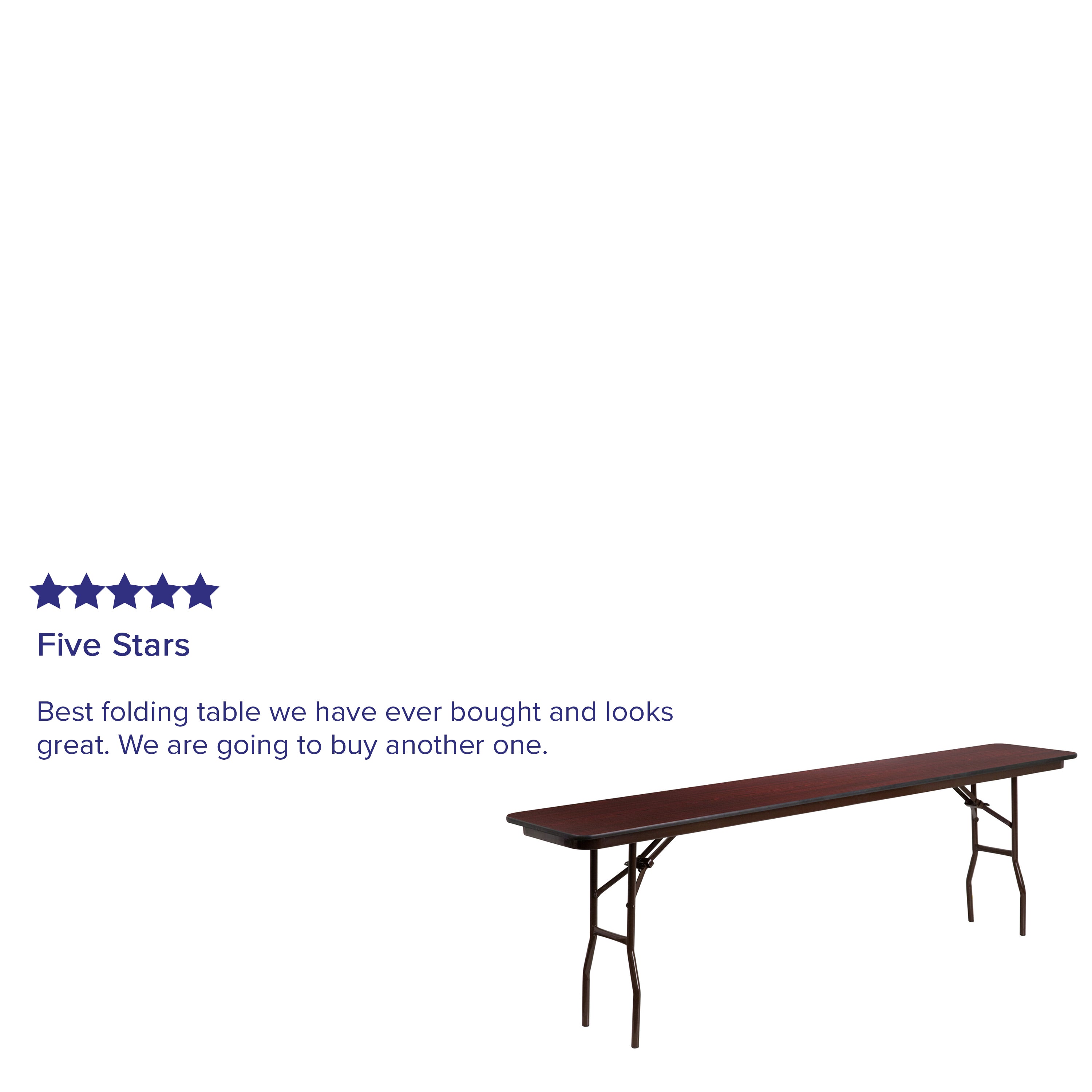 Frankie 8-Foot Mahogany Melamine Laminate Folding Training Table