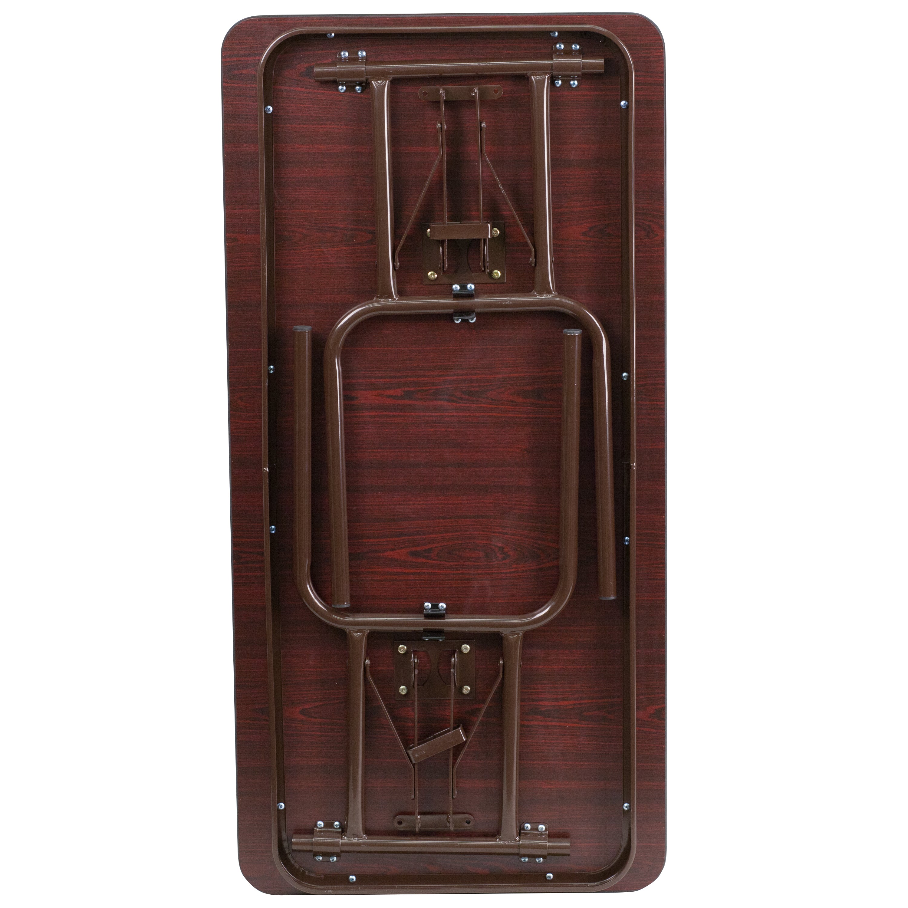 Frankie 4-Foot Mahogany Melamine Laminate Folding Banquet Table