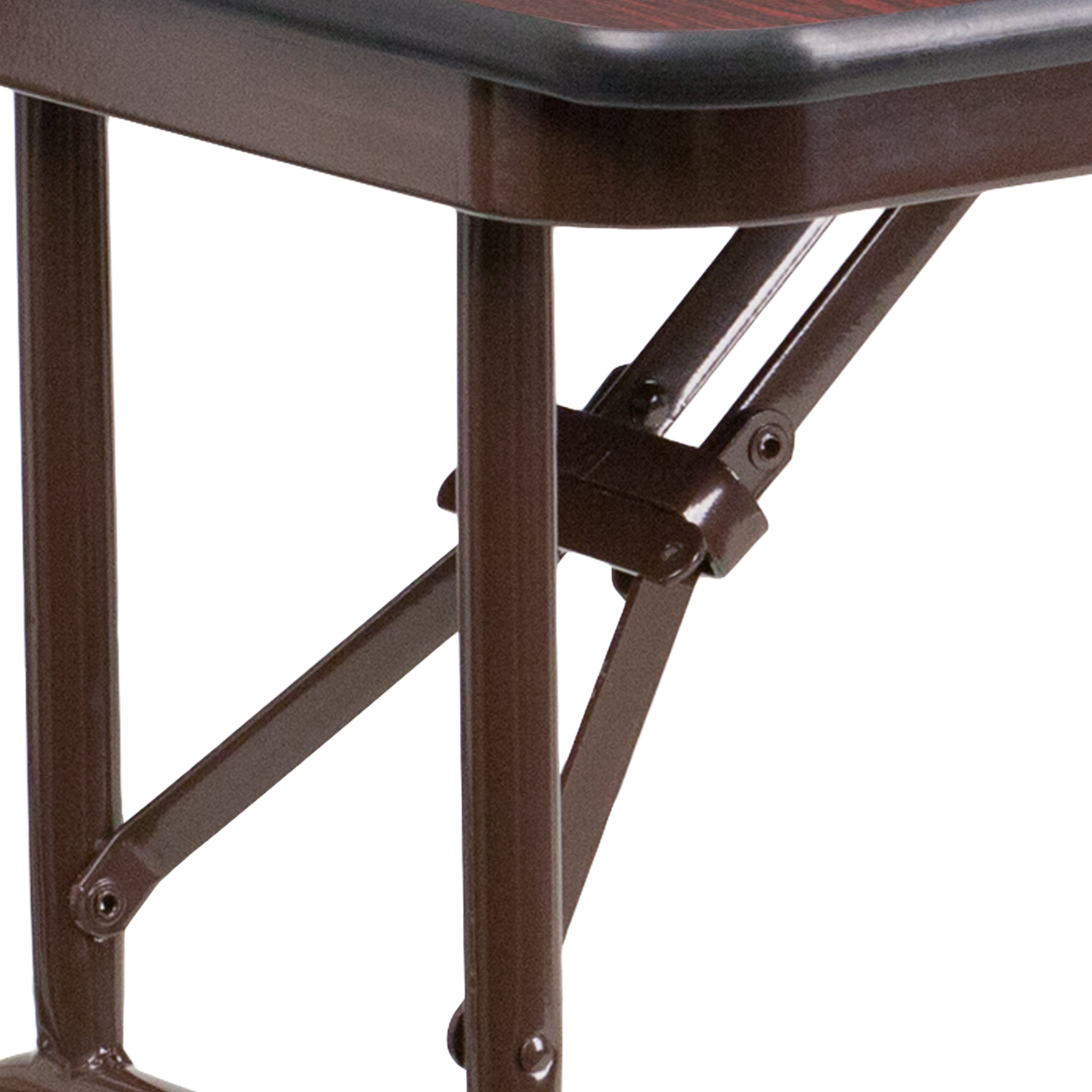 Frankie 4-Foot Mahogany Melamine Laminate Folding Banquet Table