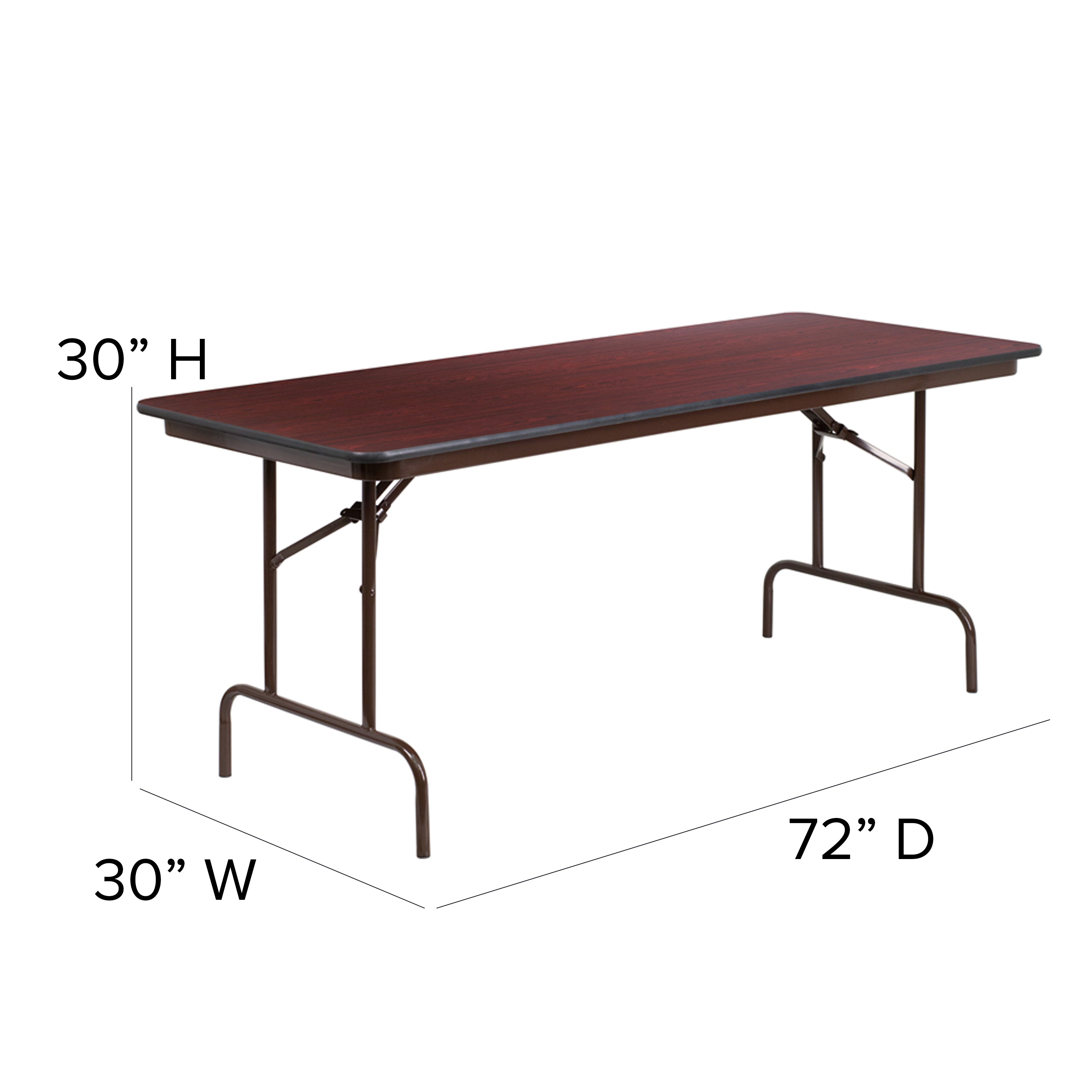Floyd 6-Foot High Pressure Mahogany Laminate Folding Banquet Table