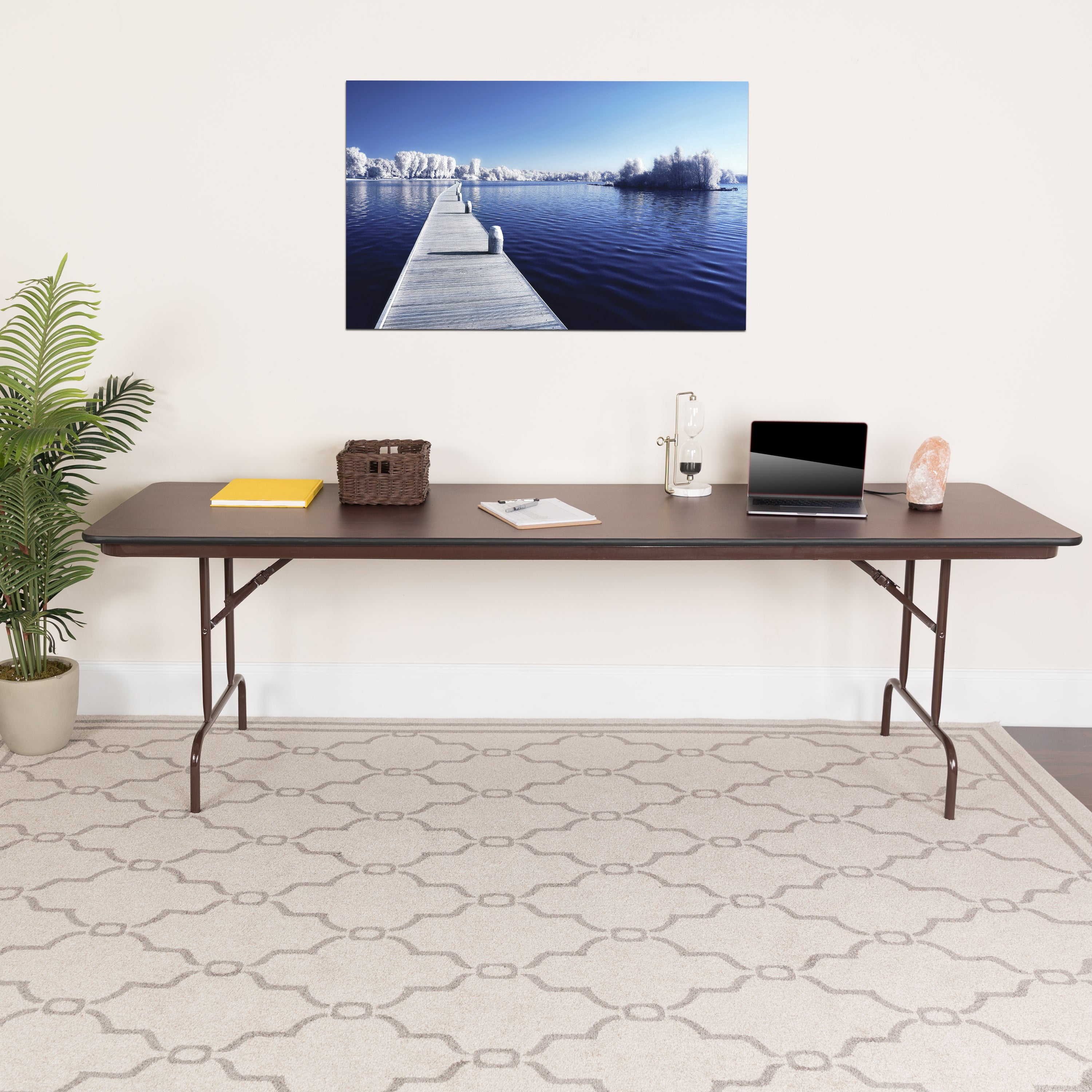 Floyd 8-Foot High Pressure Mahogany Laminate Folding Banquet Table