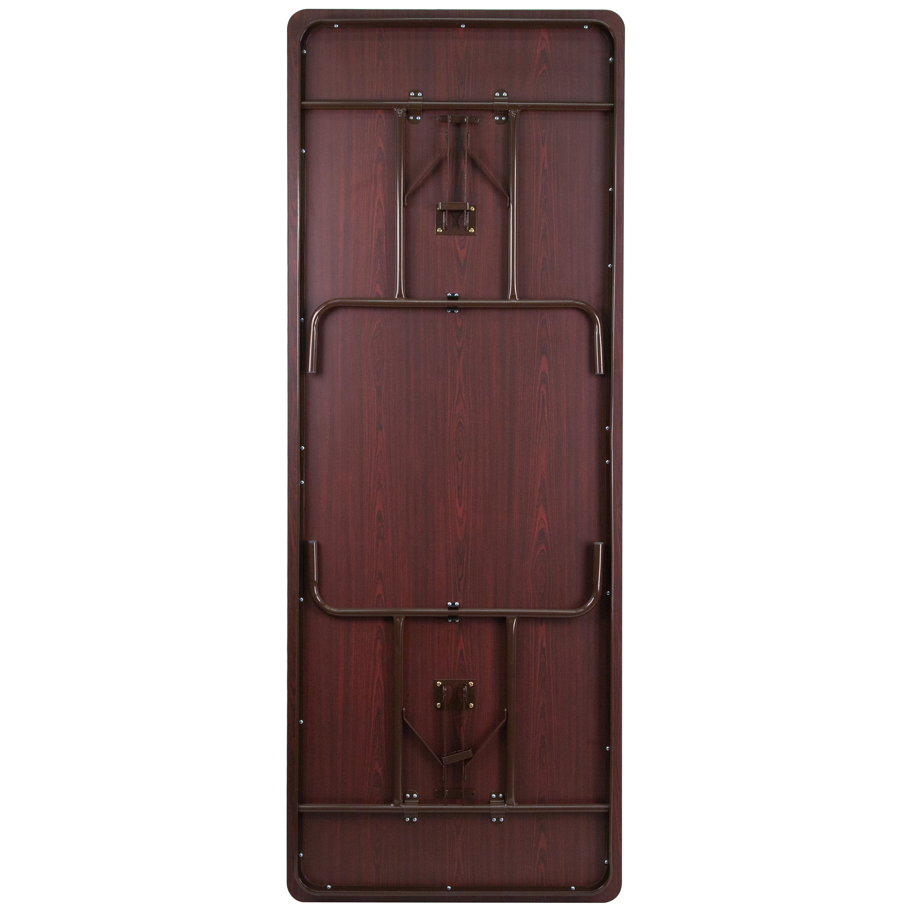 Frankie 8-Foot Mahogany Melamine Laminate Folding Banquet Table