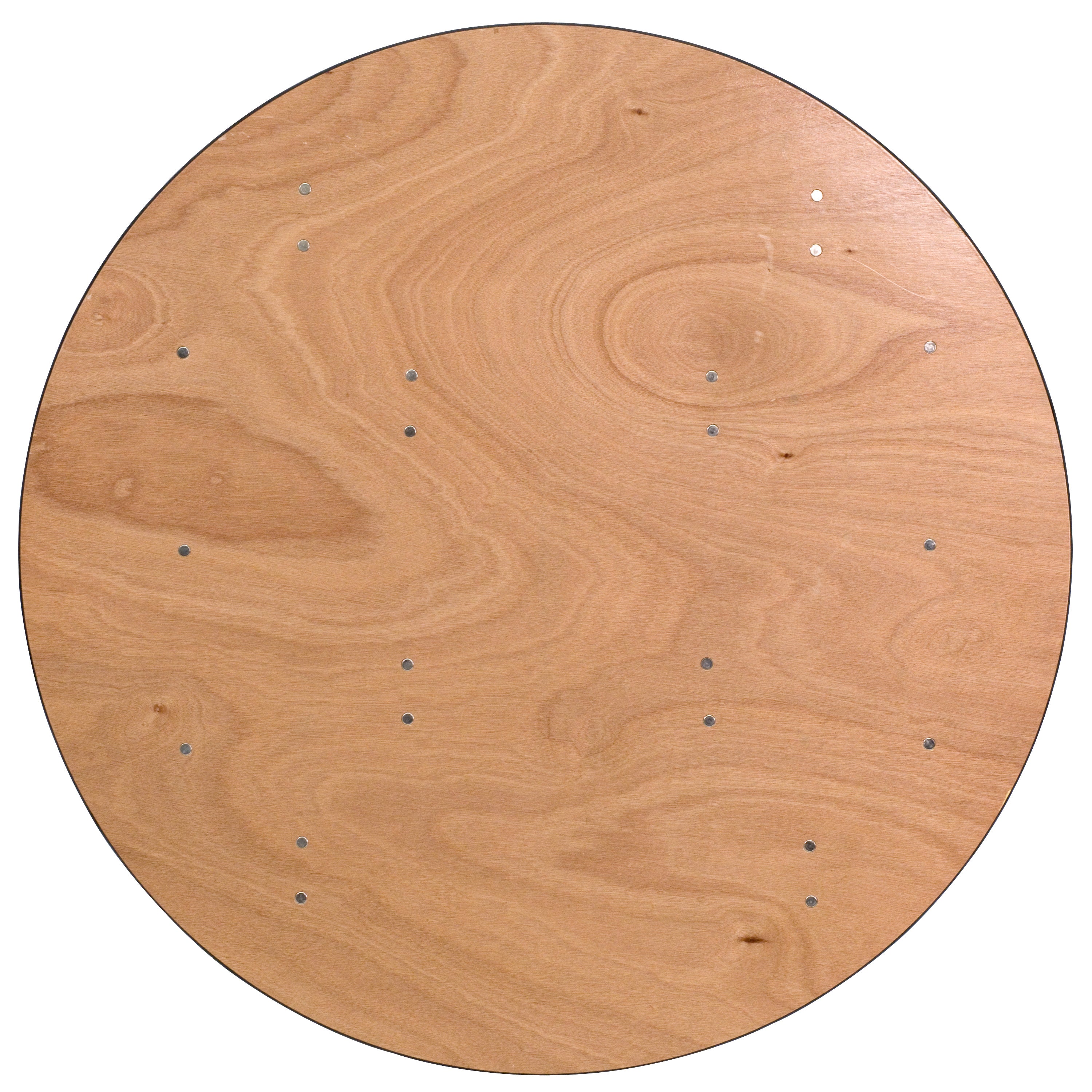 Furman 4-Foot Round Wood Folding Banquet Table with Clear Coated Finished Top