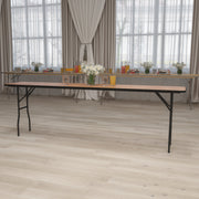 Gael 8-Foot Rectangular Wood Folding Training / Seminar Table with Smooth Clear Coated Finished Top