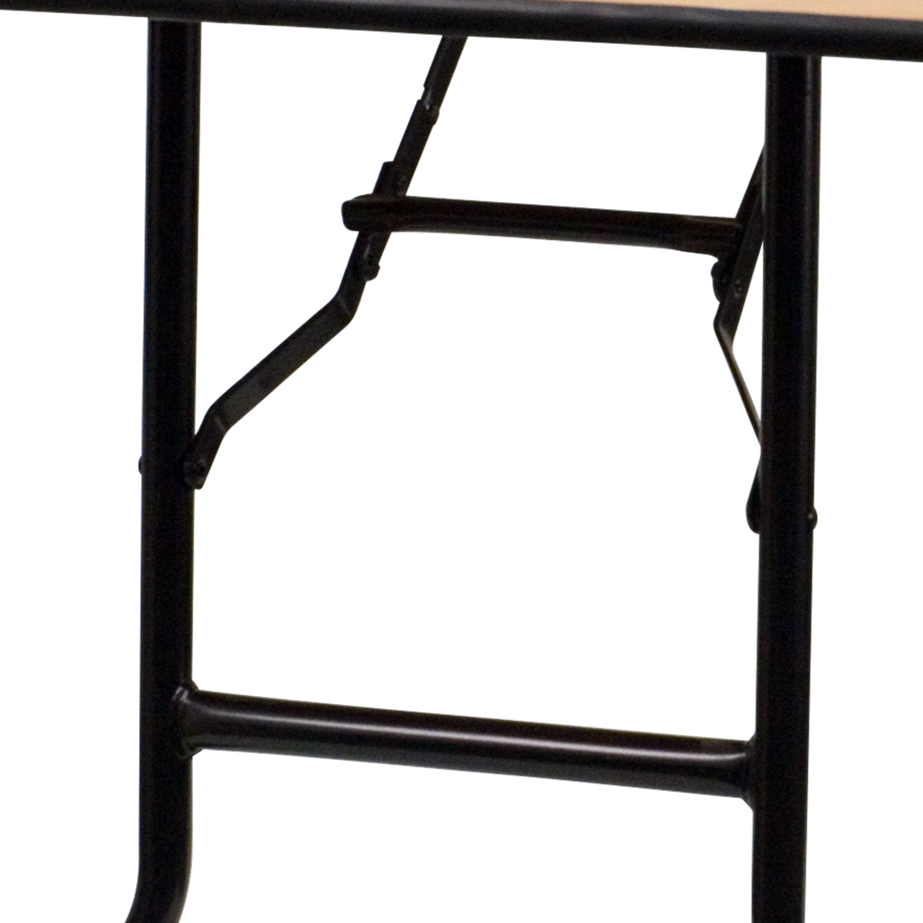 Gael 8-Foot Rectangular Wood Folding Banquet Table with Clear Coated Finished Top