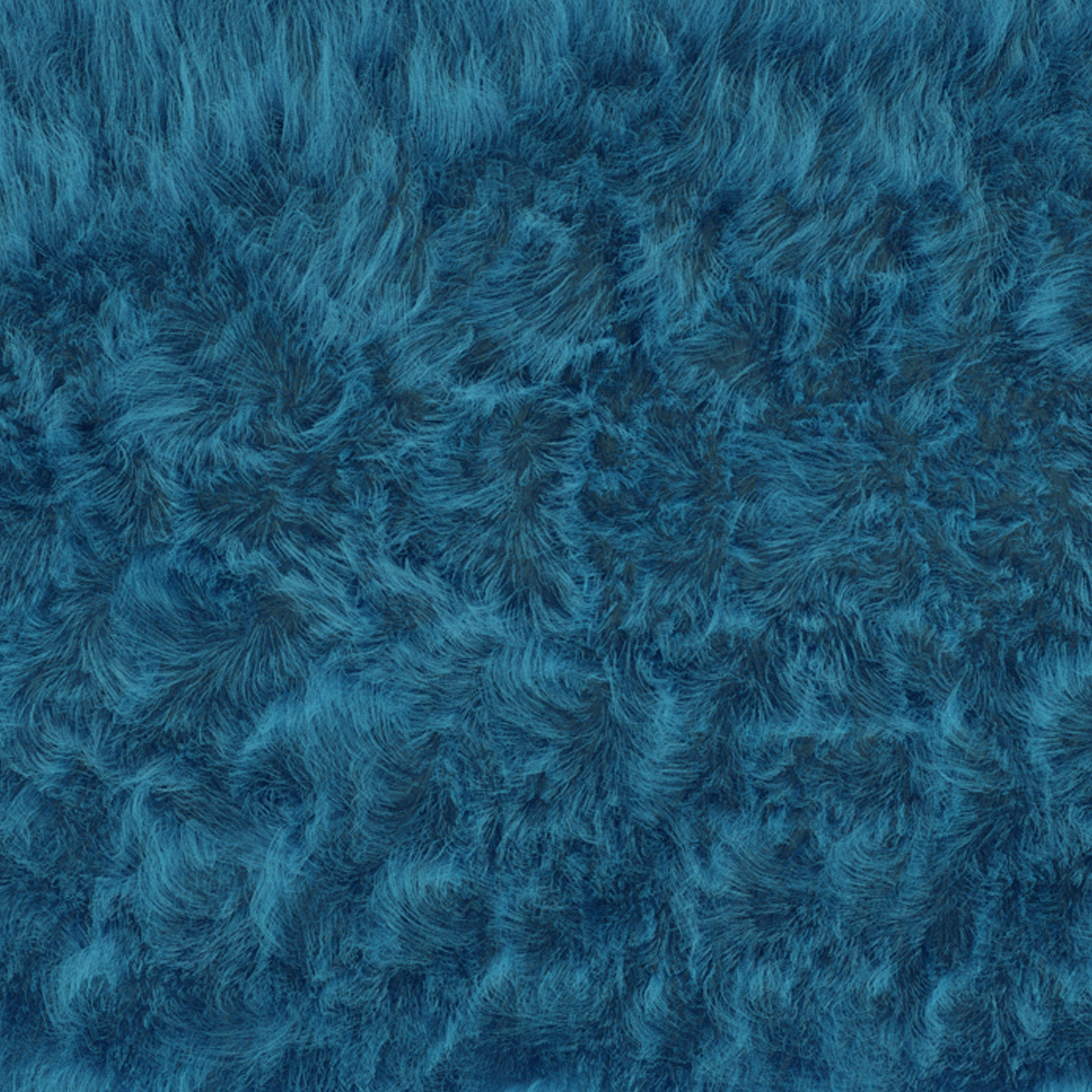 Chalet Collection 2' x 7' Turquoise Faux Fur Area Rug with Polyester Backing for Living Room, Bedroom, Playroom