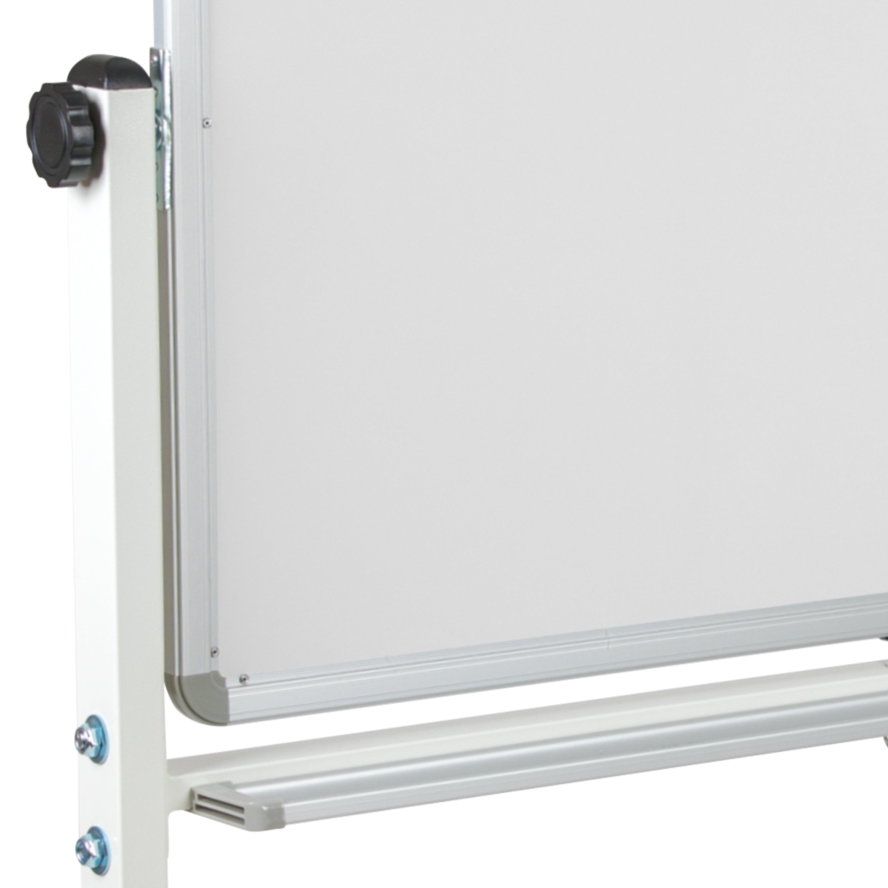 HERCULES Series 64.25"W x 64.75"H Double-Sided Mobile White Board with Pen Tray