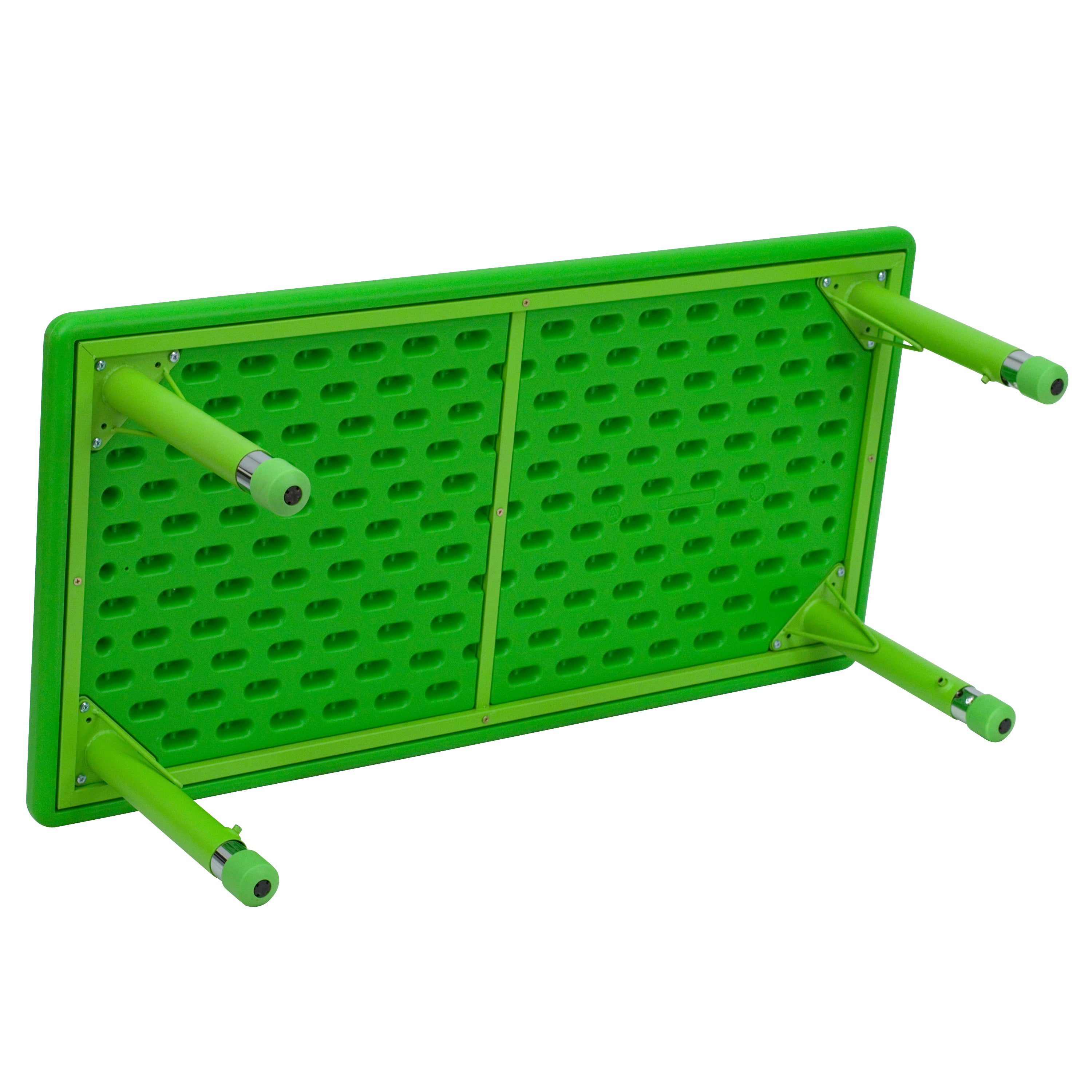 Wren 24''W x 48''L Rectangular Green Plastic Height Adjustable Activity Table