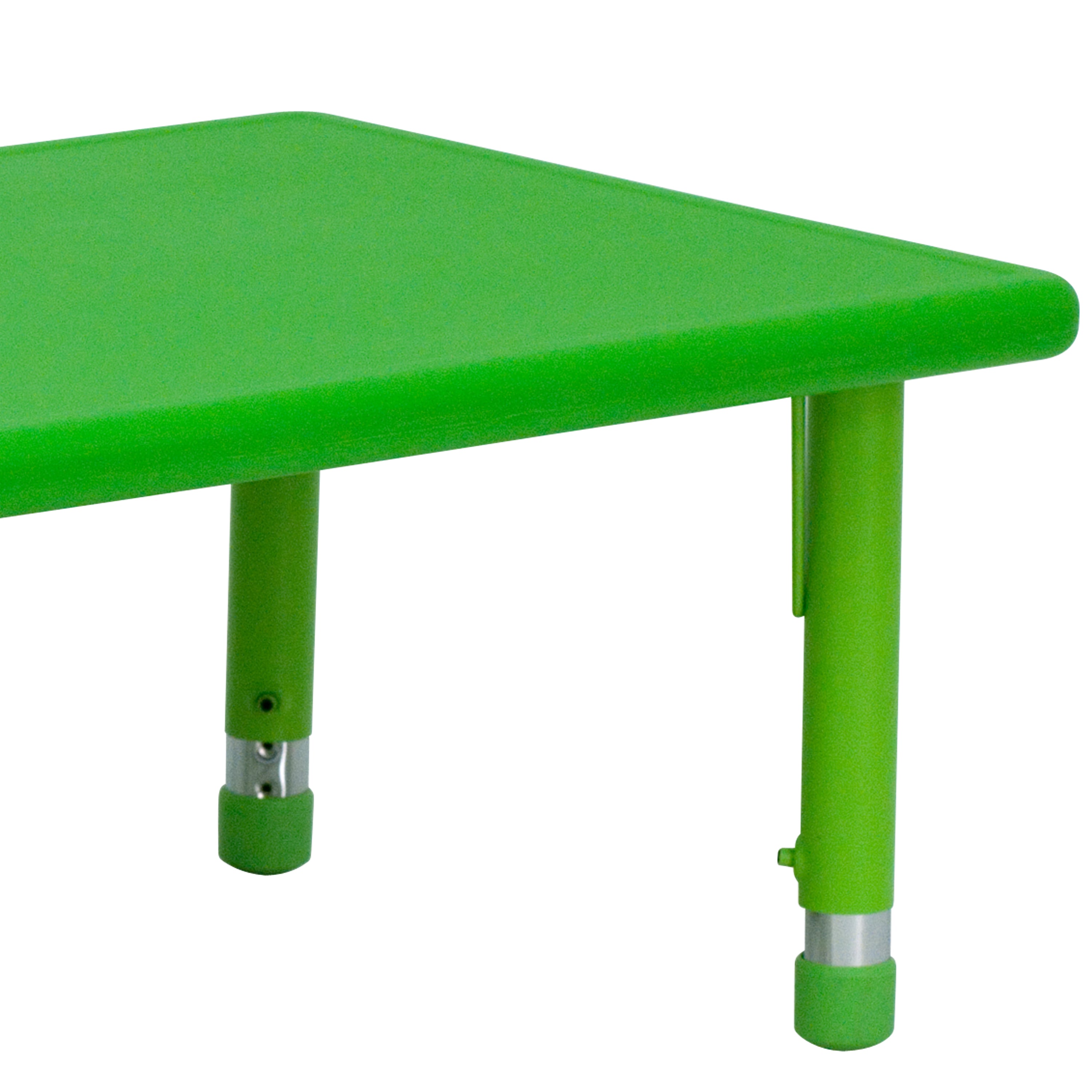 Wren 24''W x 48''L Rectangular Green Plastic Height Adjustable Activity Table