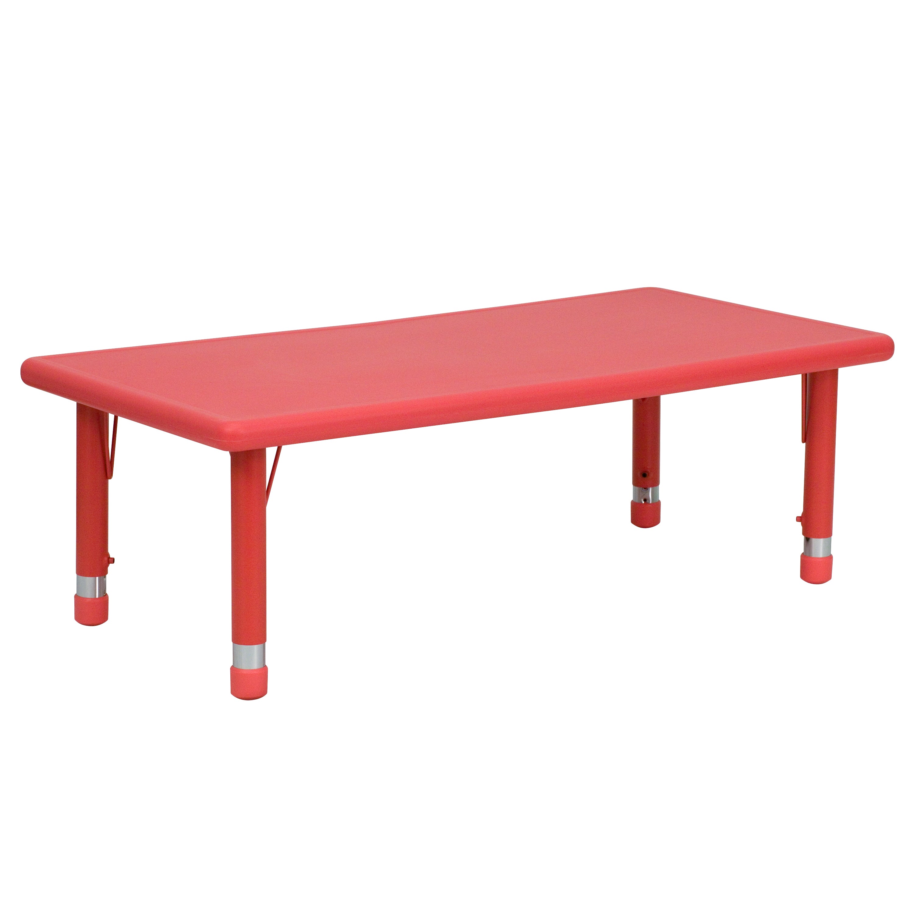 Wren 24''W x 48''L Rectangular Red Plastic Height Adjustable Activity Table