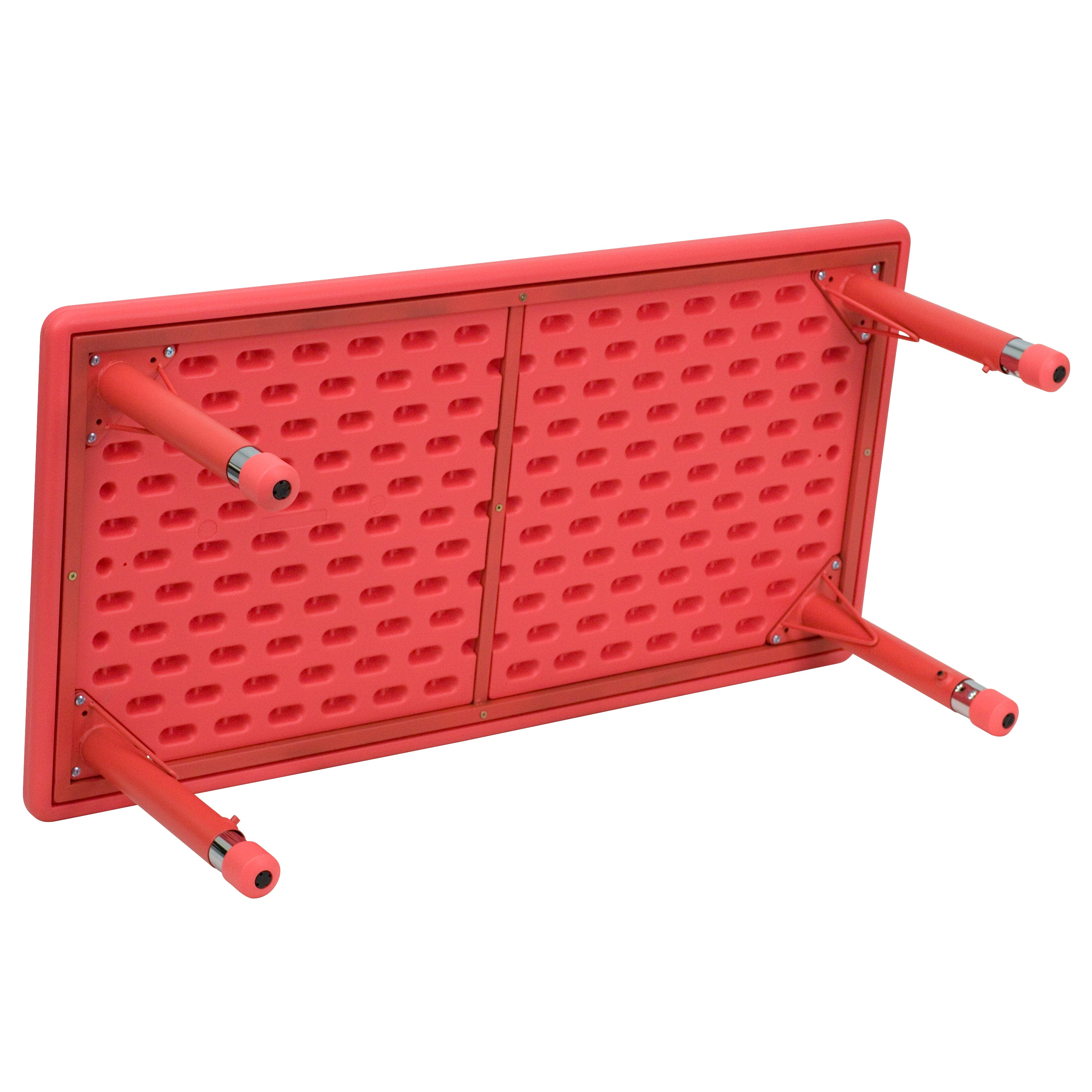 Wren 24''W x 48''L Rectangular Red Plastic Height Adjustable Activity Table