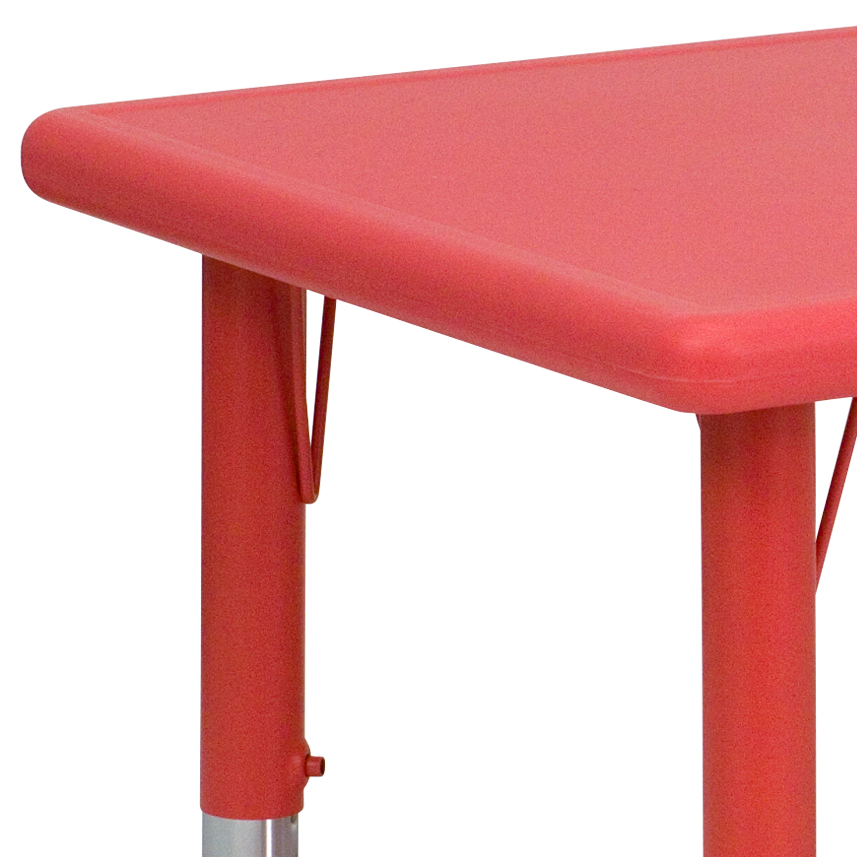 Wren 24''W x 48''L Rectangular Red Plastic Height Adjustable Activity Table