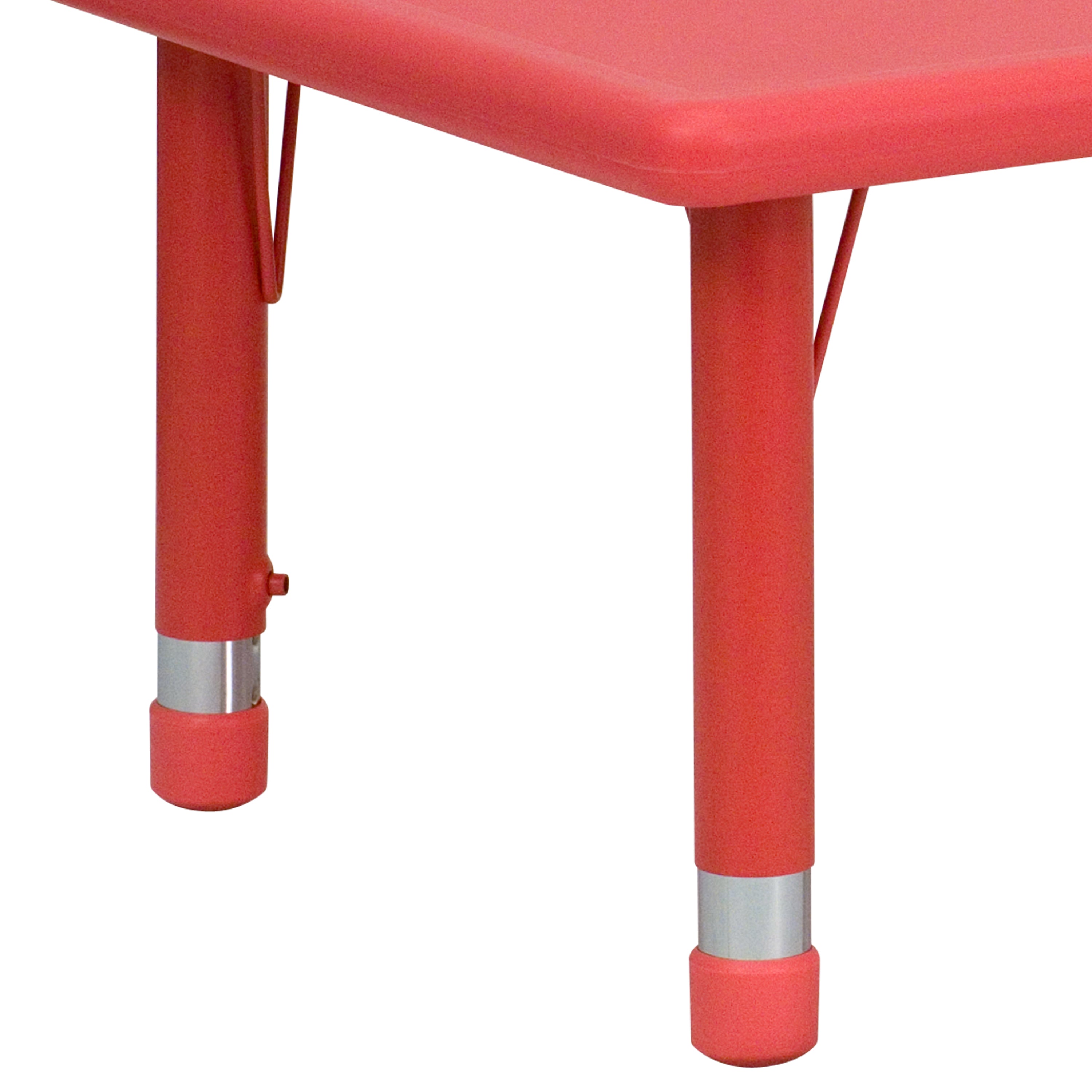 Wren 24''W x 48''L Rectangular Red Plastic Height Adjustable Activity Table