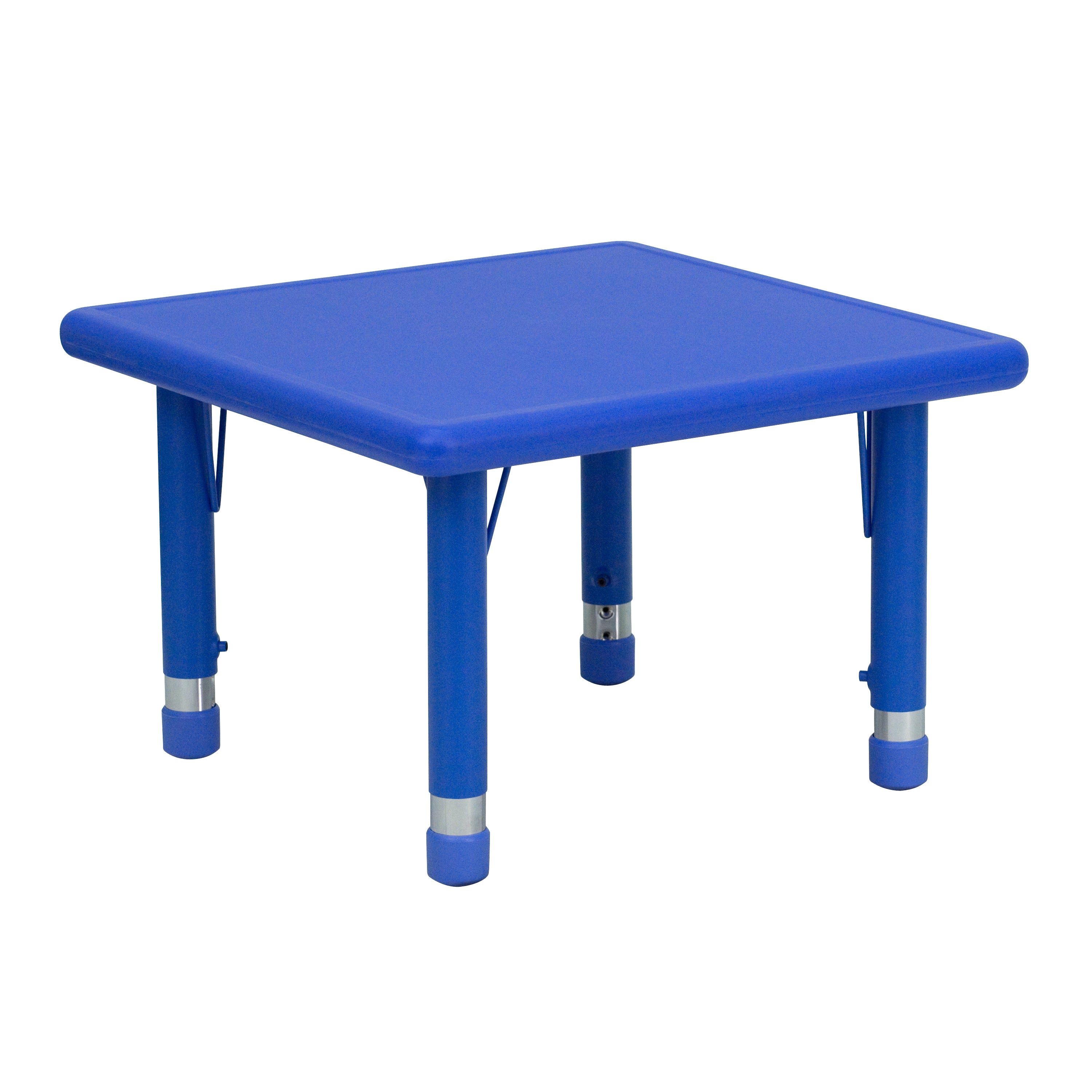 Wren 24'' Square Blue Plastic Height Adjustable Activity Table