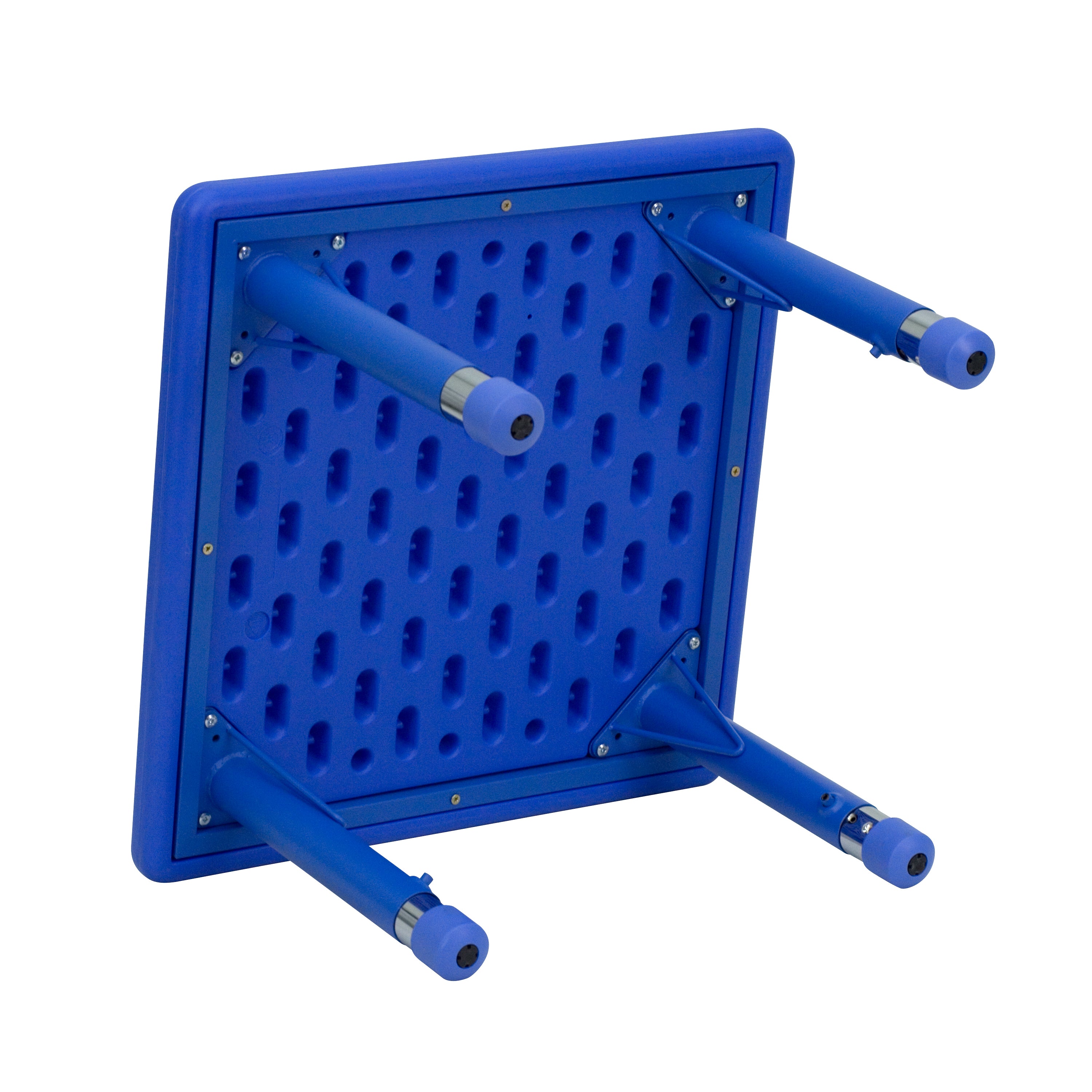 Wren 24'' Square Blue Plastic Height Adjustable Activity Table