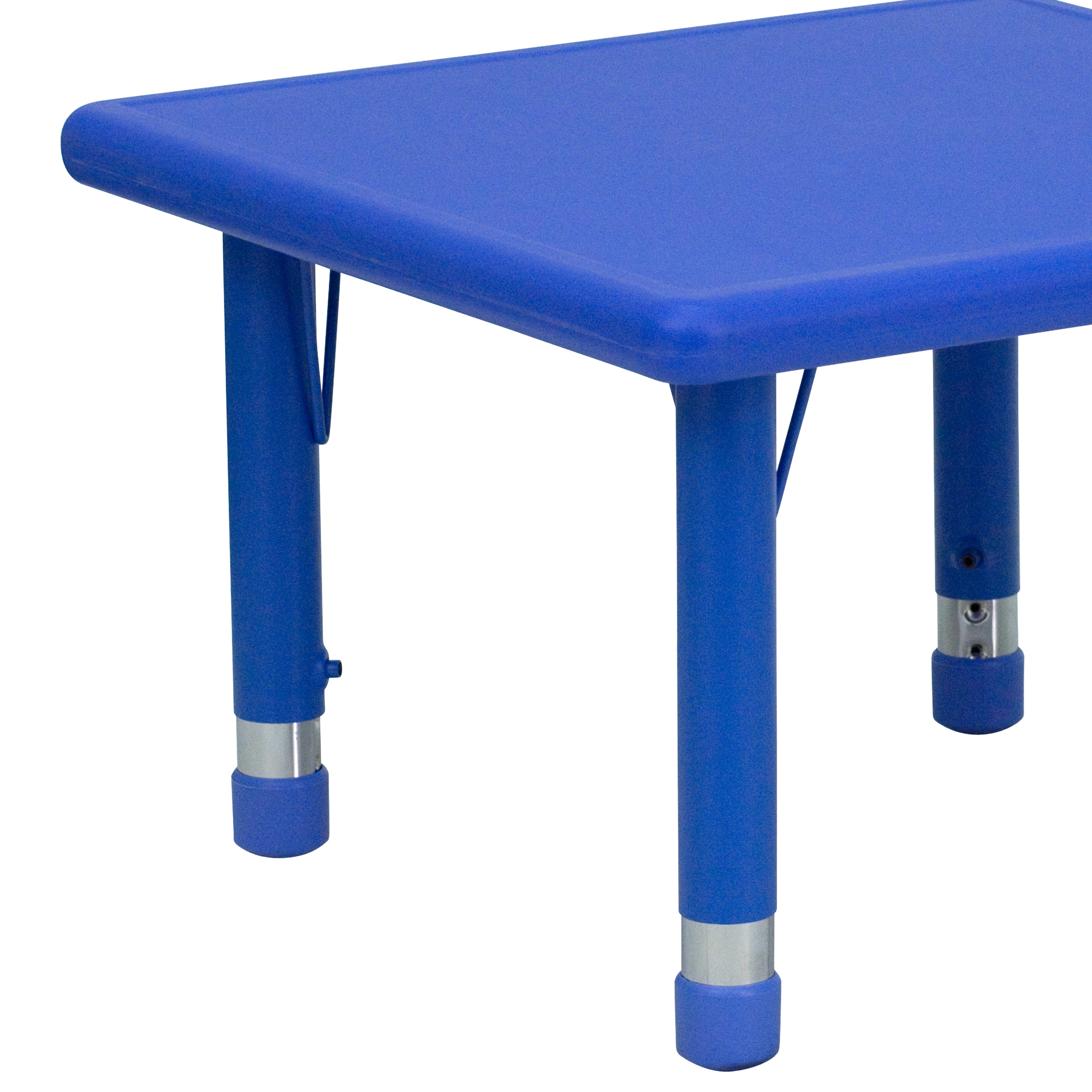 Wren 24'' Square Blue Plastic Height Adjustable Activity Table