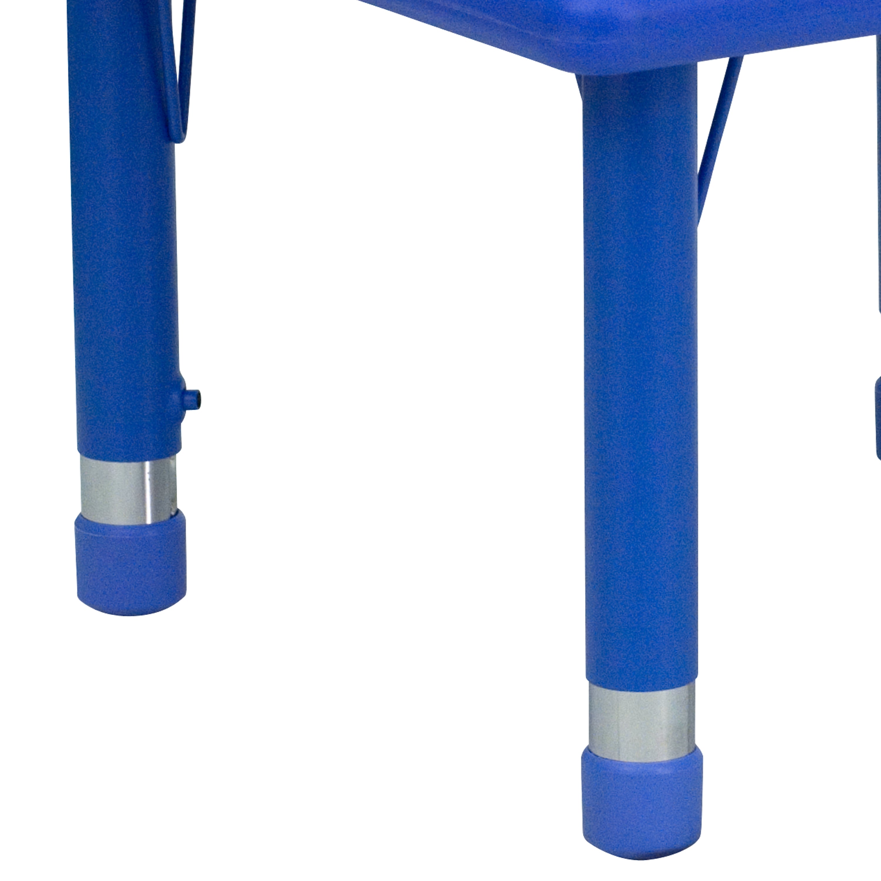 Wren 24'' Square Blue Plastic Height Adjustable Activity Table