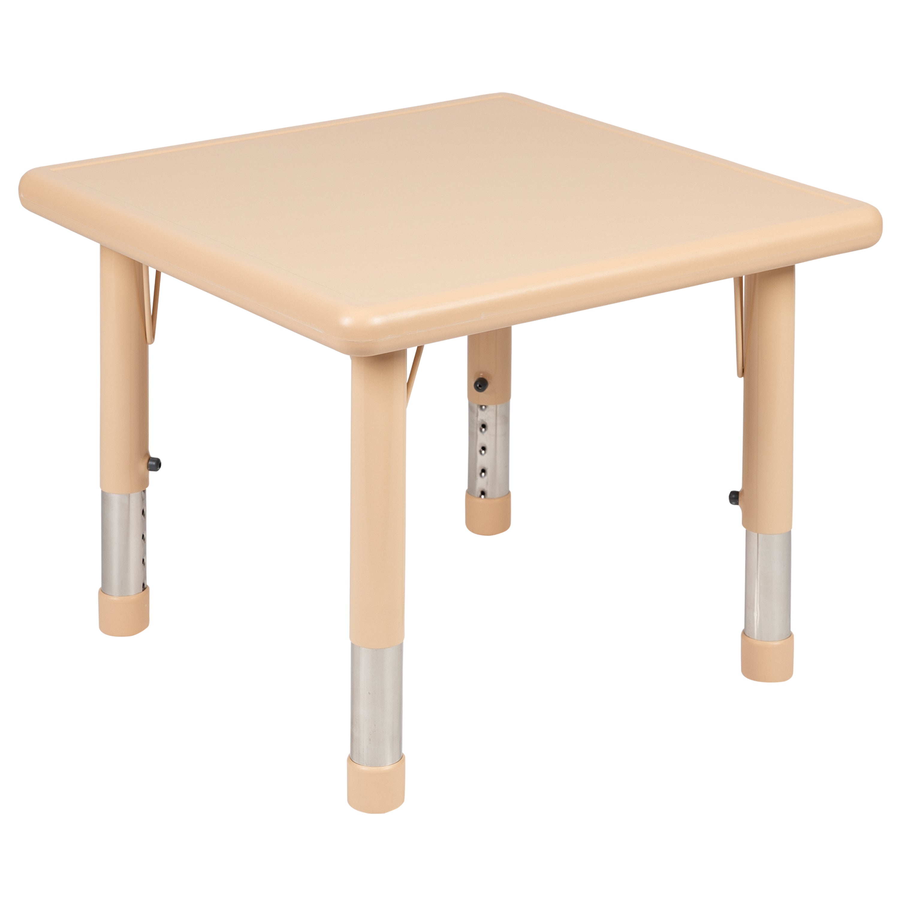 Wren 24" Square Natural Plastic Height Adjustable Activity Table