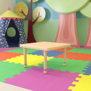 Wren 24" Square Natural Plastic Height Adjustable Activity Table