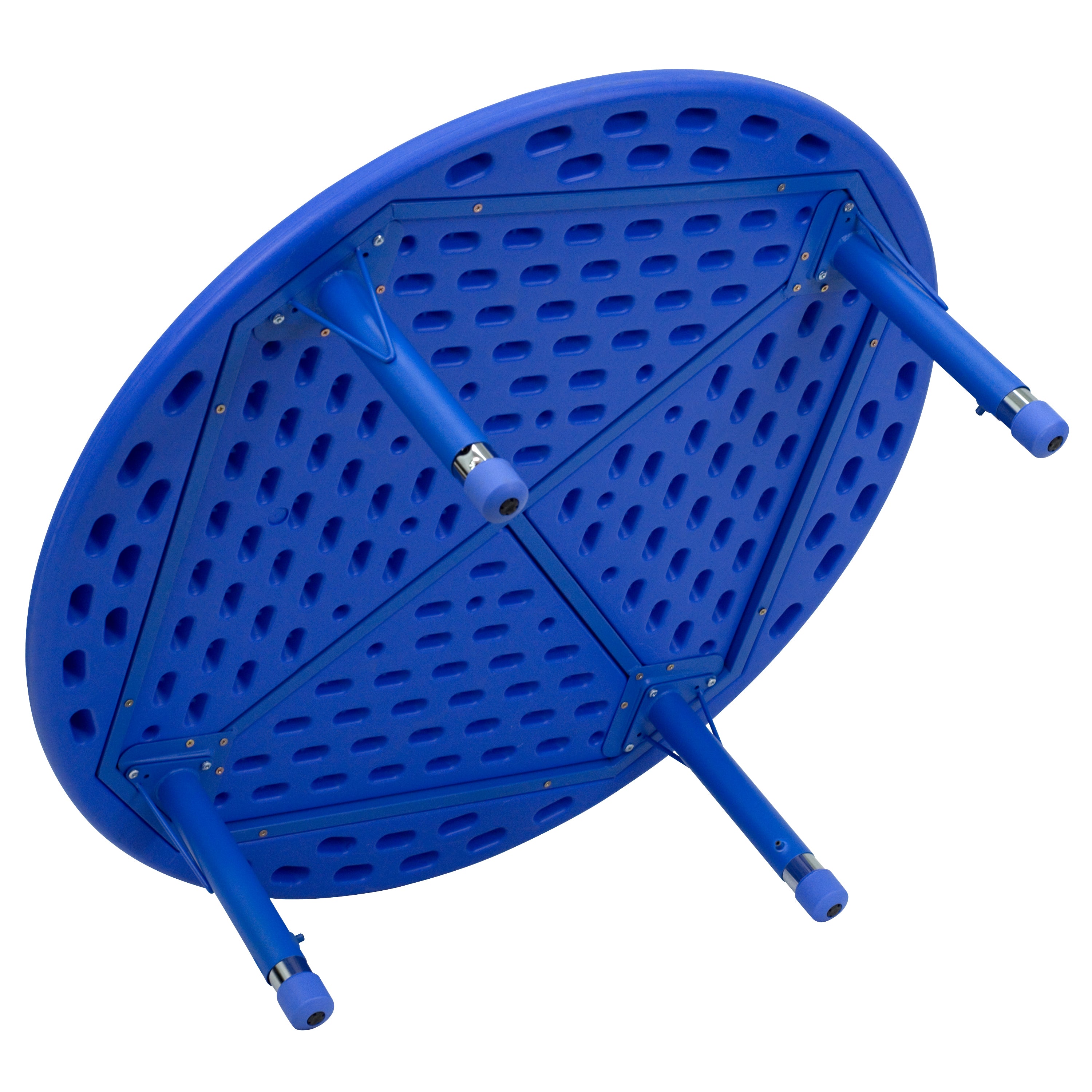 Wren 45'' Round Blue Plastic Height Adjustable Activity Table