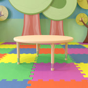 Wren 45" Round Natural Plastic Height Adjustable Activity Table