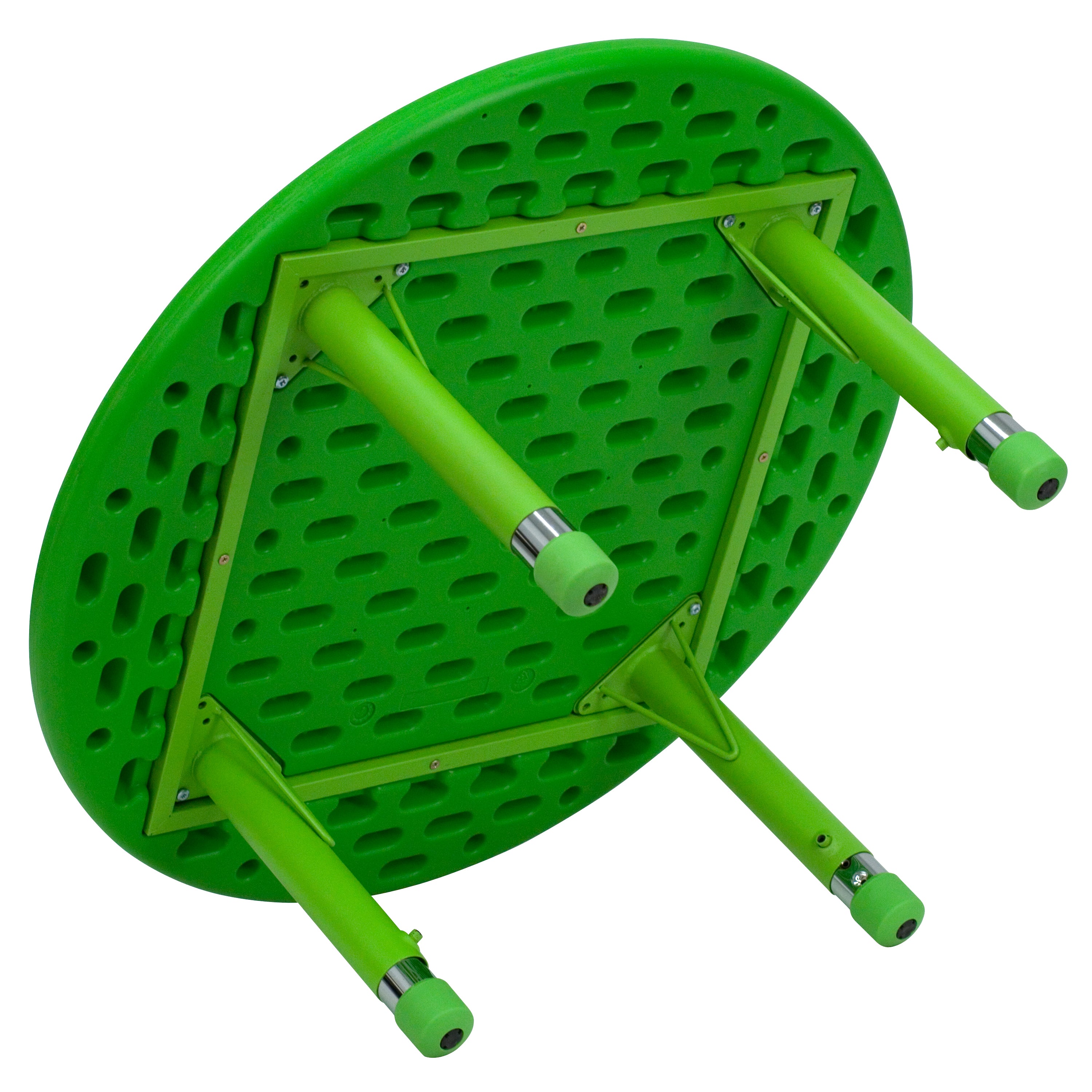 Wren 33'' Round Green Plastic Height Adjustable Activity Table
