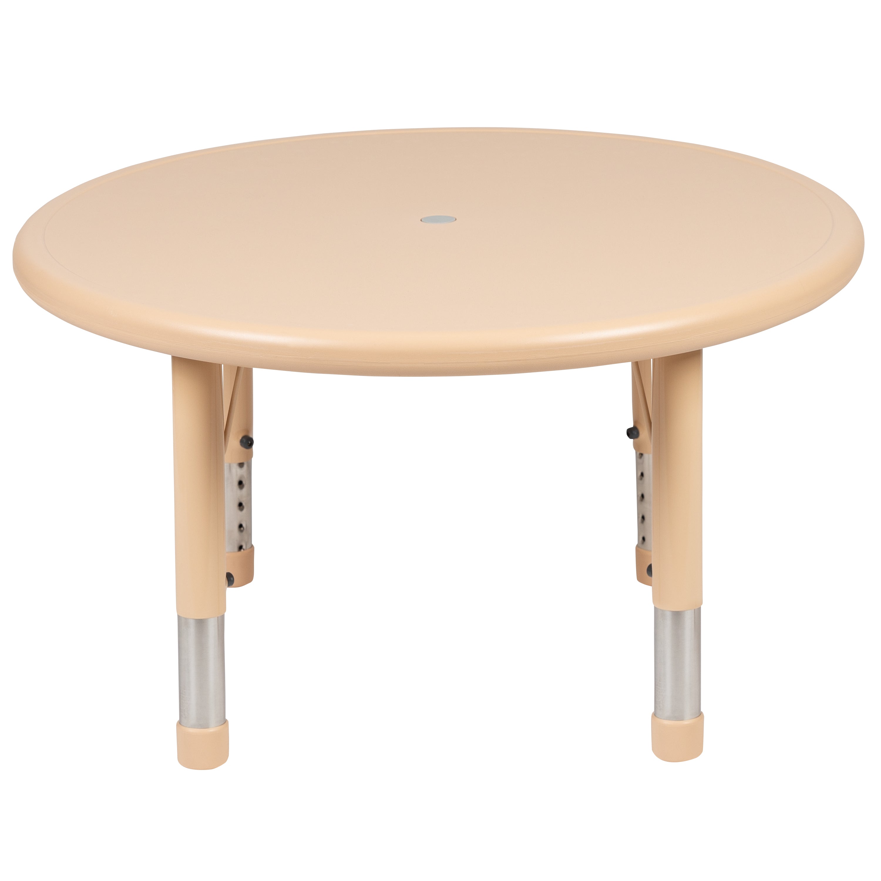 Wren 33" Round Natural Plastic Height Adjustable Activity Table