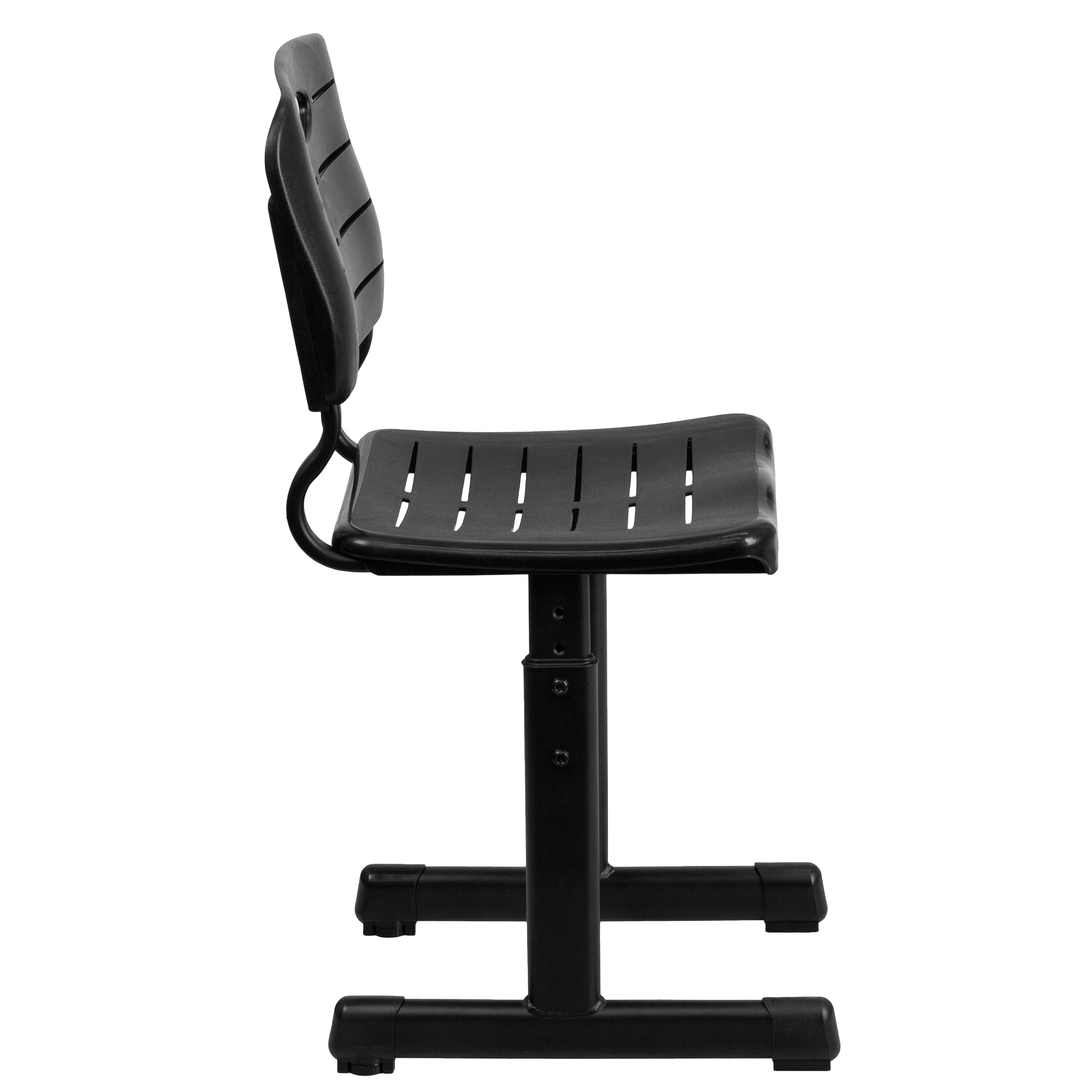 Nila Adjustable Height Black Student Chair with Black Pedestal Frame for School, Classroom, Remote Learning