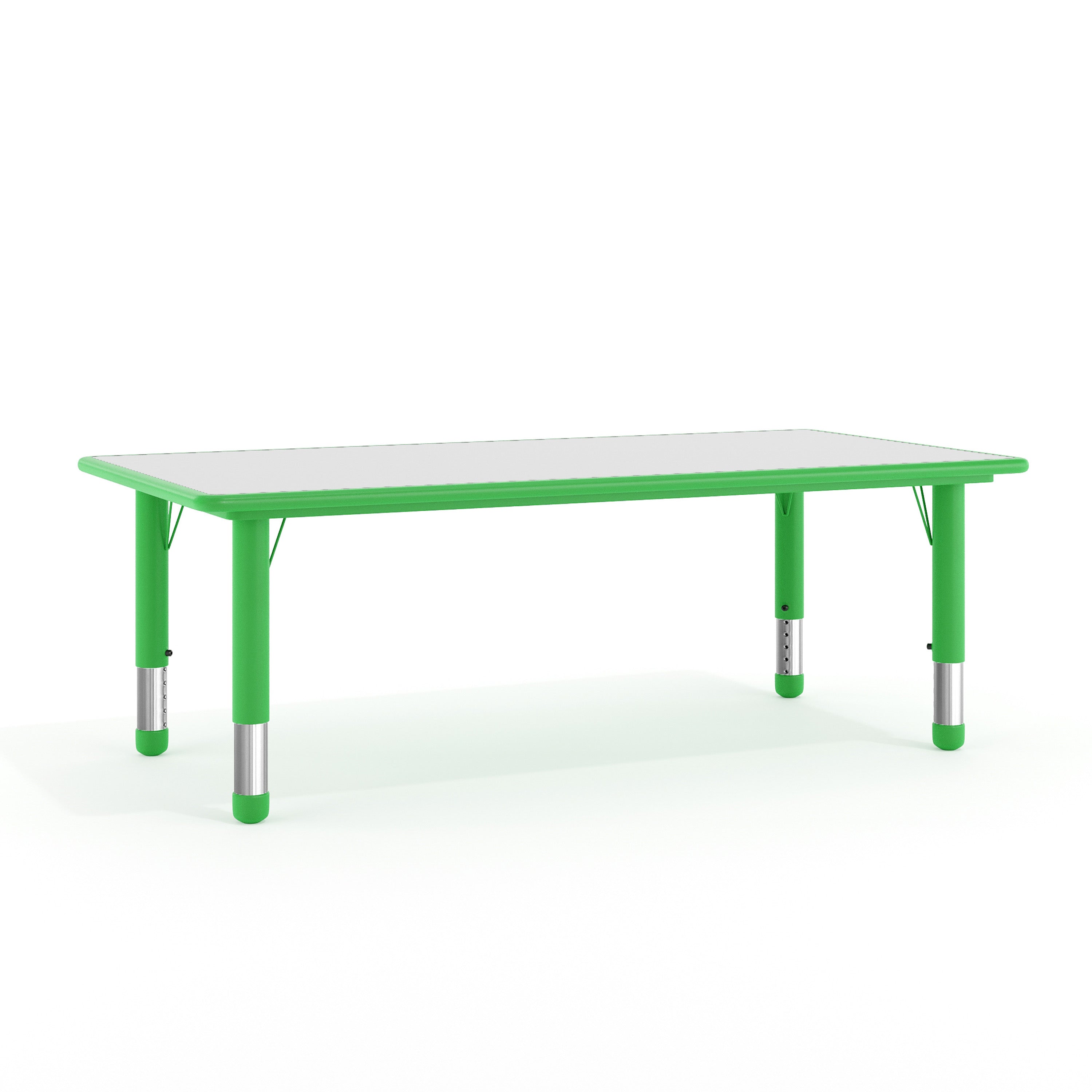 Wren Adjustable Height Kids Activity Table, Green/Gray Plastic, 23.6"W x 47.25"L, Rectangular, Table Only