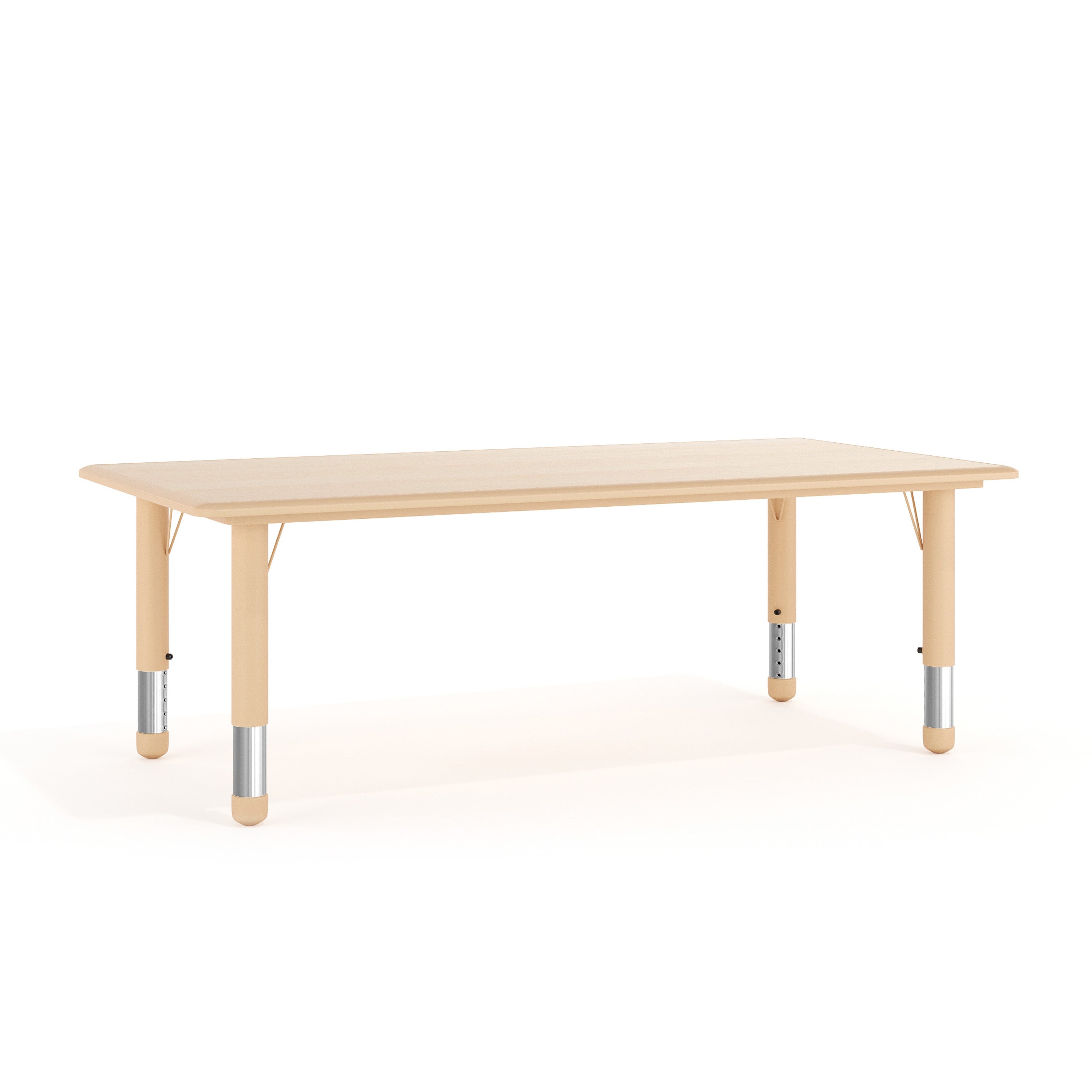 Wren Adjustable Height Kids Activity Table, Natural Plastic, 23.6"W x 47.25"L, Rectangular, Table Only